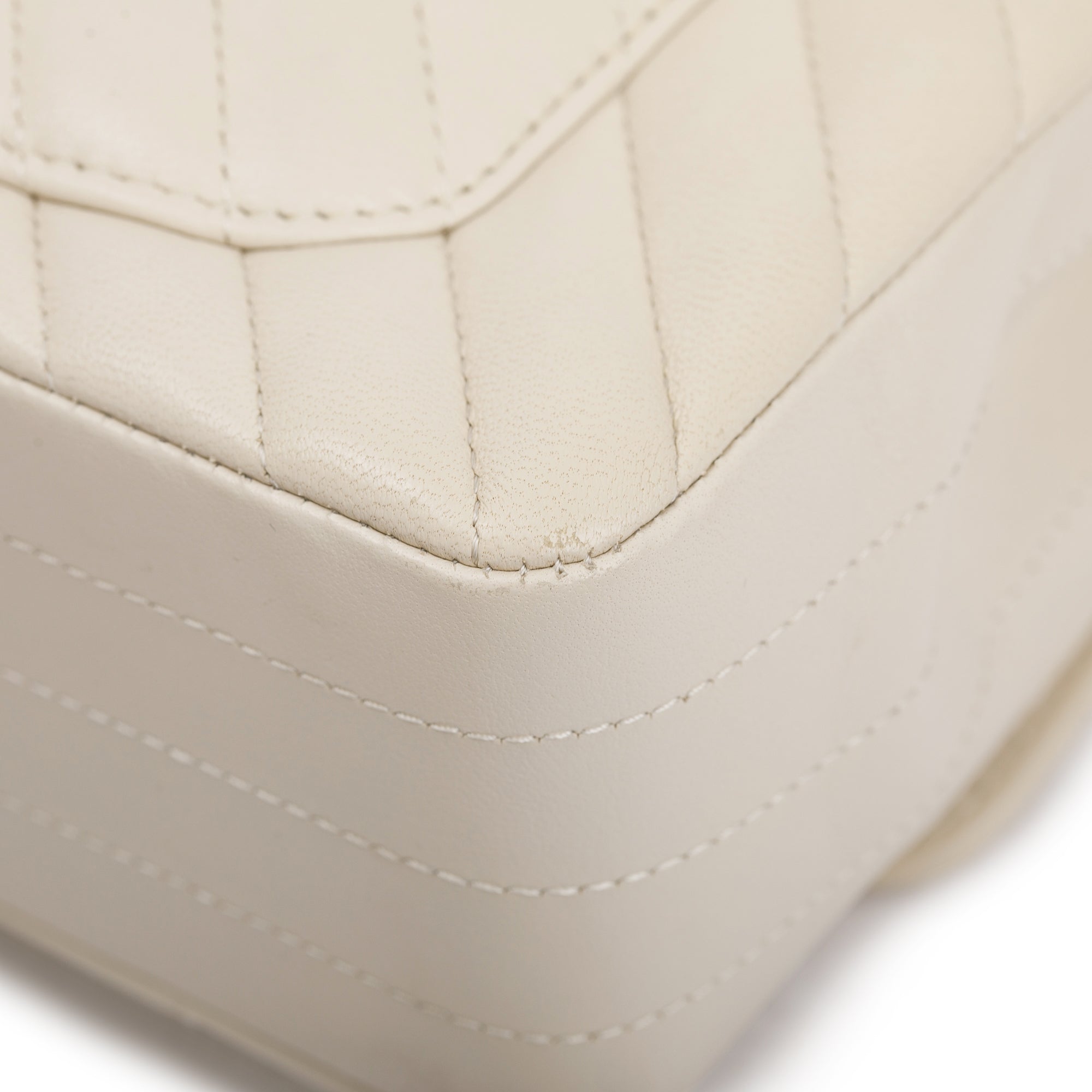 Chanel Neutral Chevron Quilted Lambskin Classic Mini Rectangular Flap Bag w/ Box & Authenticity Card