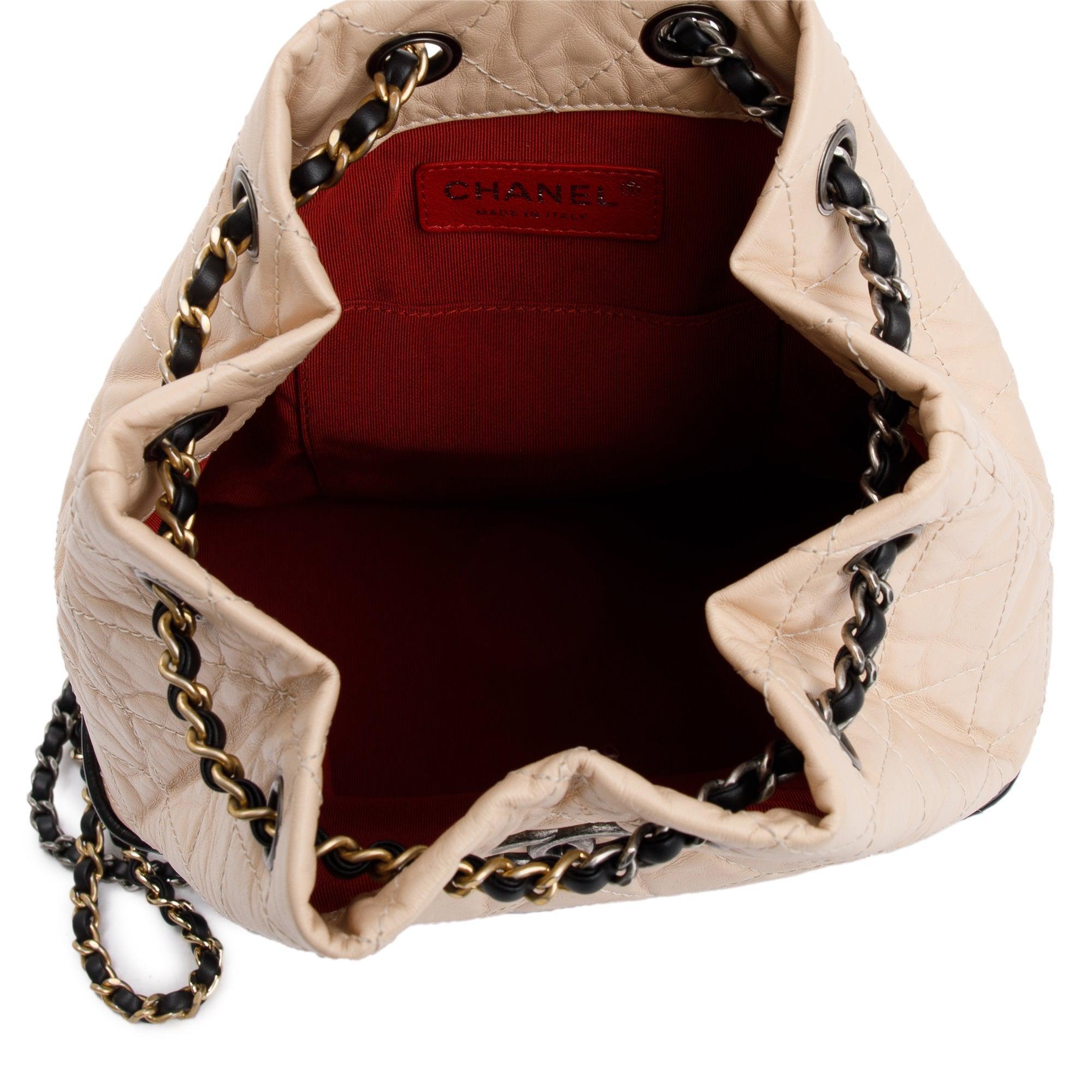 Chanel Neutral Leather Small Gabrielle Backpack w/ Authenticity Card