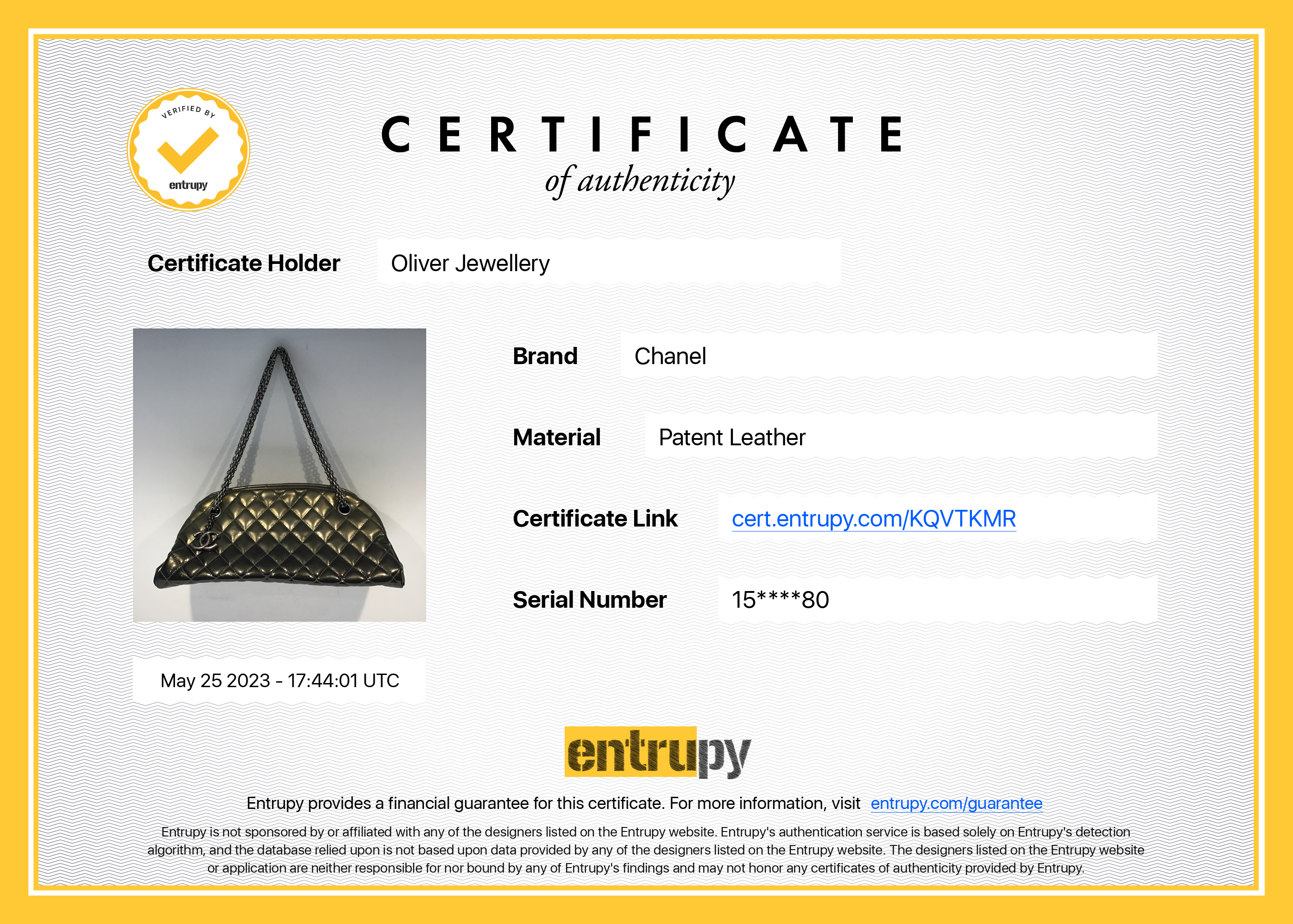 Chanel Patent Just Mademoiselle Medium Bowler Bag