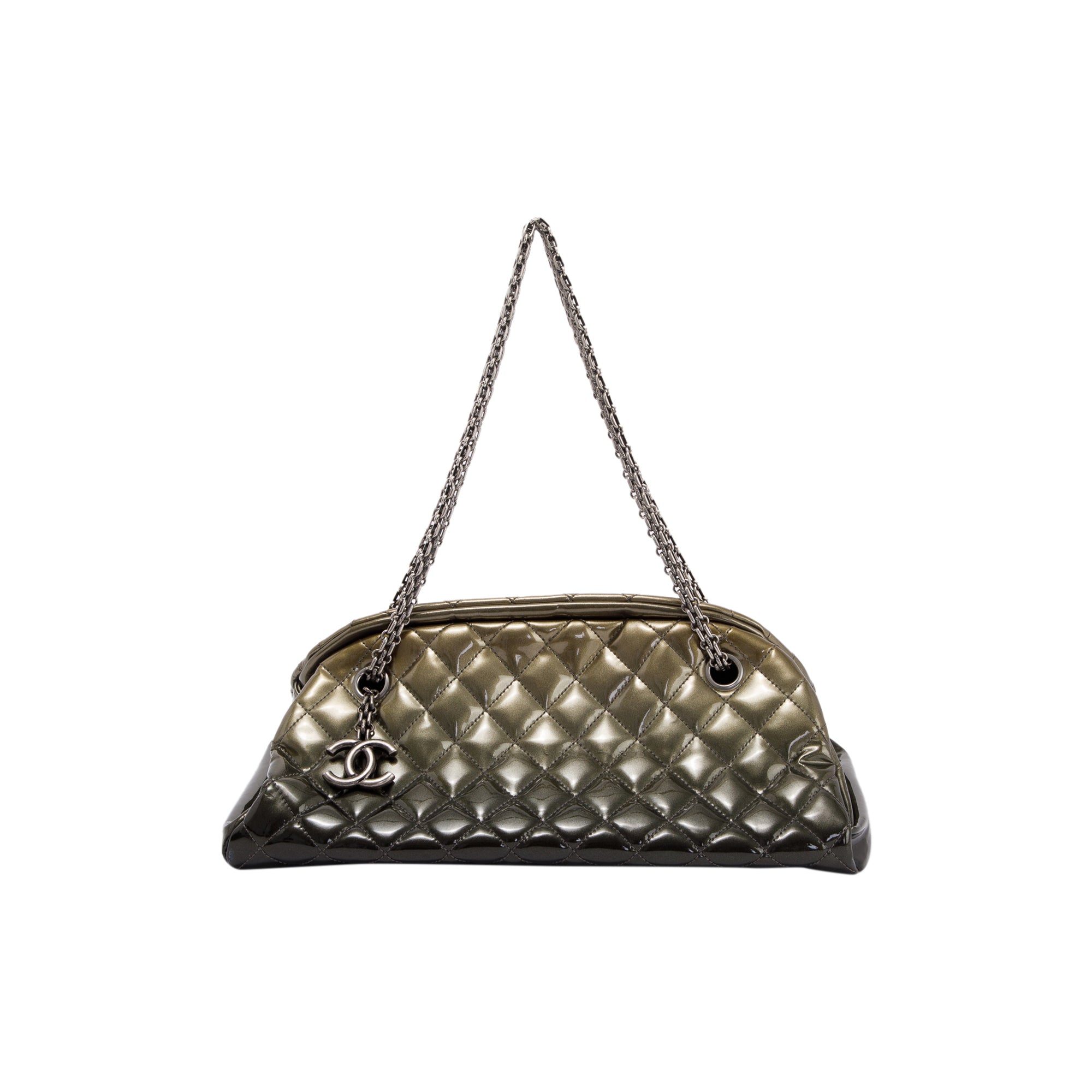 Chanel Patent Just Mademoiselle Medium Bowler Bag