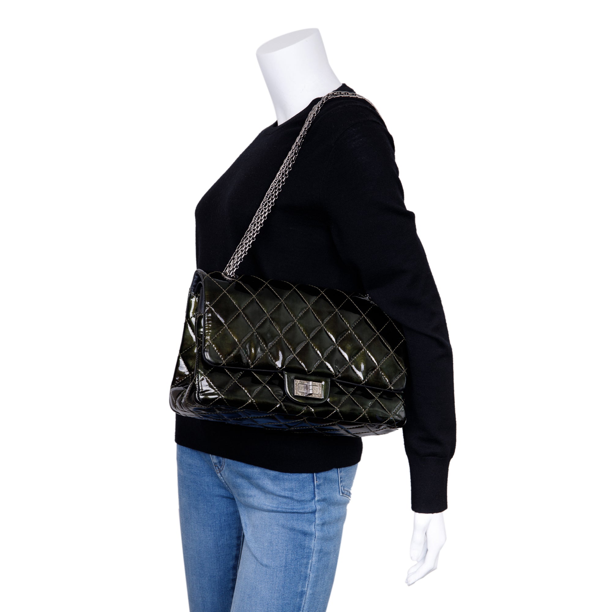 Chanel Patent Leather 2.55 Reissue 227 Double Flap Bag