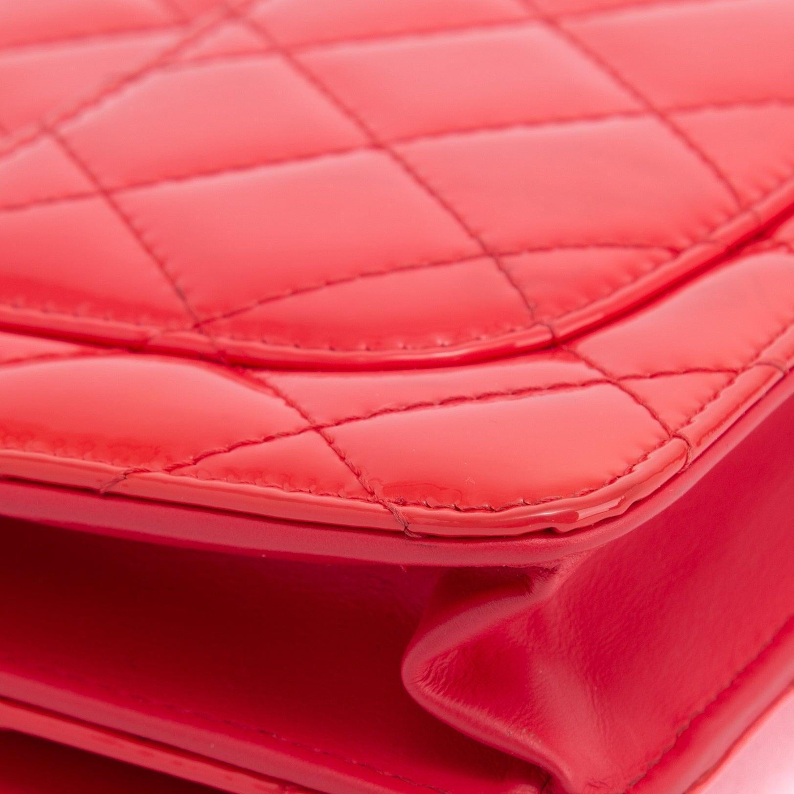 Chanel Patent Leather Classic Wallet on Chain w/ Box & Authenticity Card