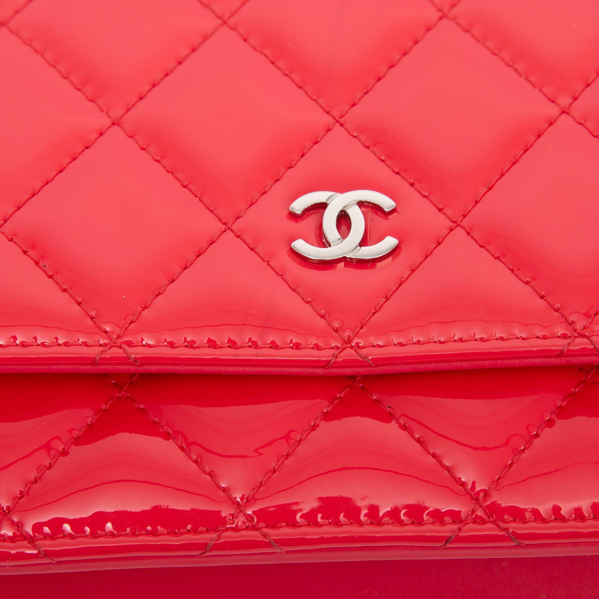 Chanel Patent Leather Classic Wallet on Chain w/ Box & Authenticity Card