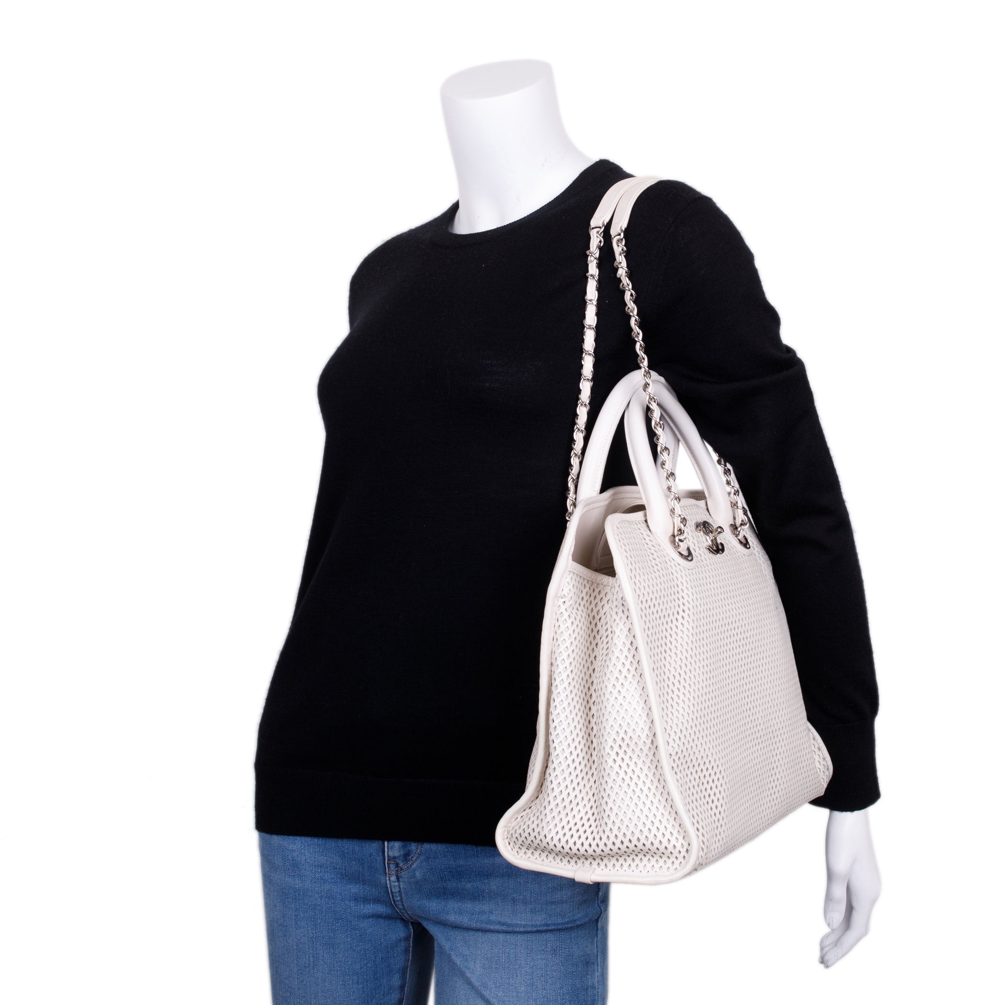 Chanel Perforated Leather Up In The Air Tote w/ Authenticity Card