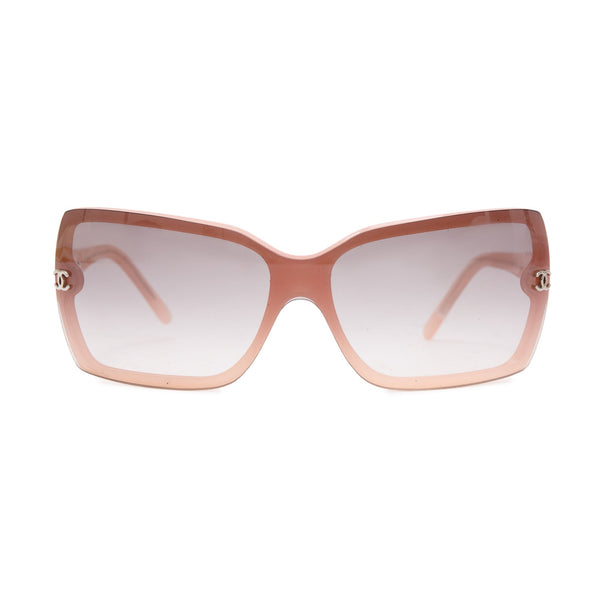 Chanel Pink CC Logo Gradient Oversize Sunglasses w/ Case  display picture 1