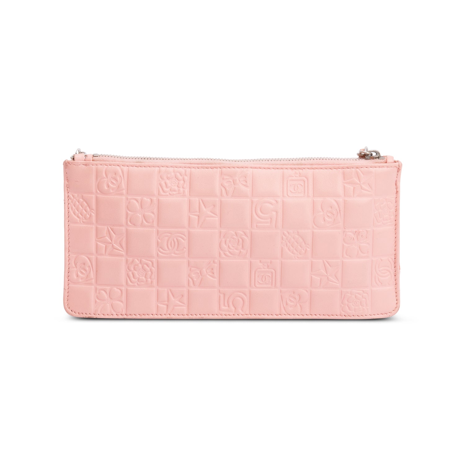 Chanel Pink Calfskin Leather Precious Symbol Pochette w/ Authenticity Card