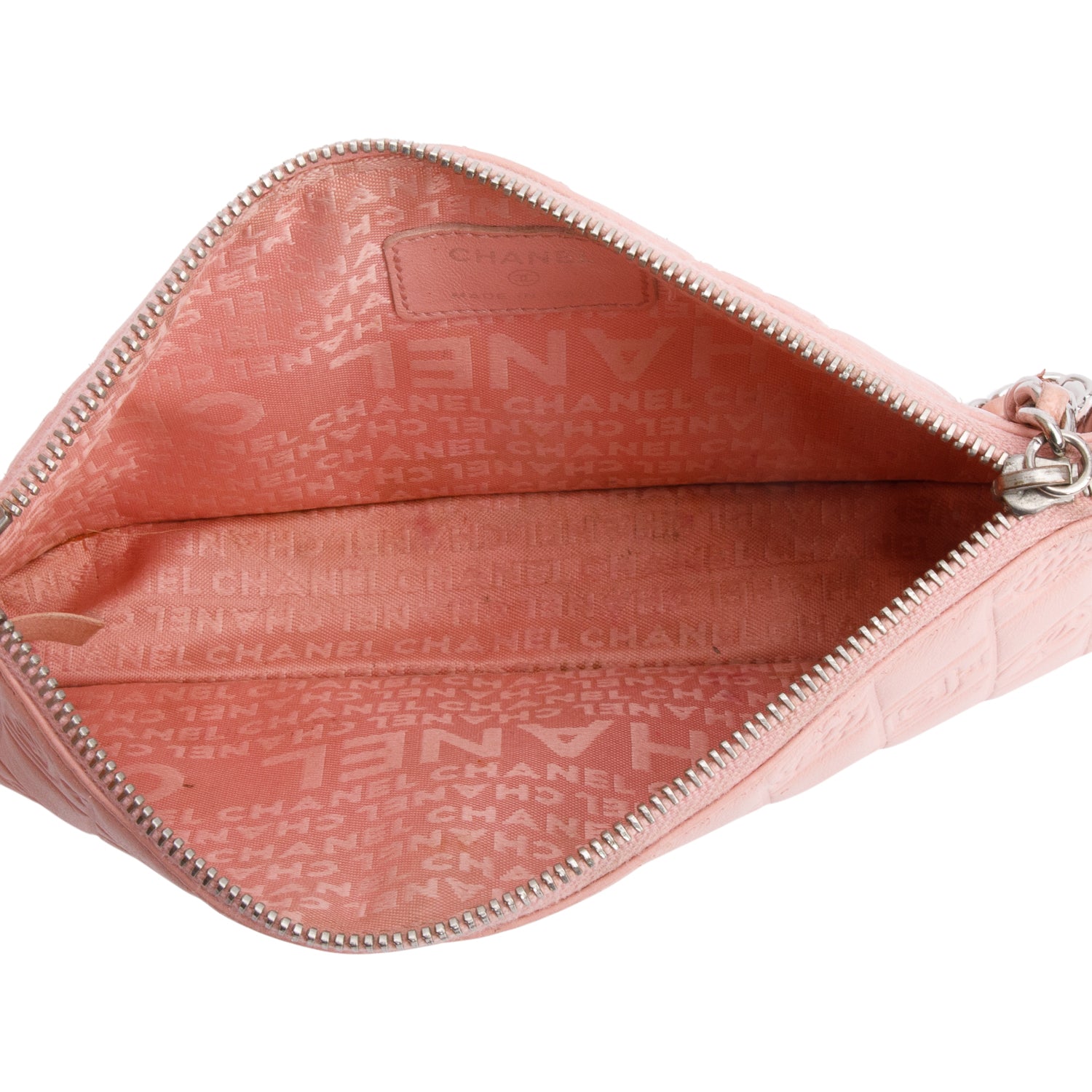 Chanel Pink Calfskin Leather Precious Symbol Pochette w/ Authenticity Card