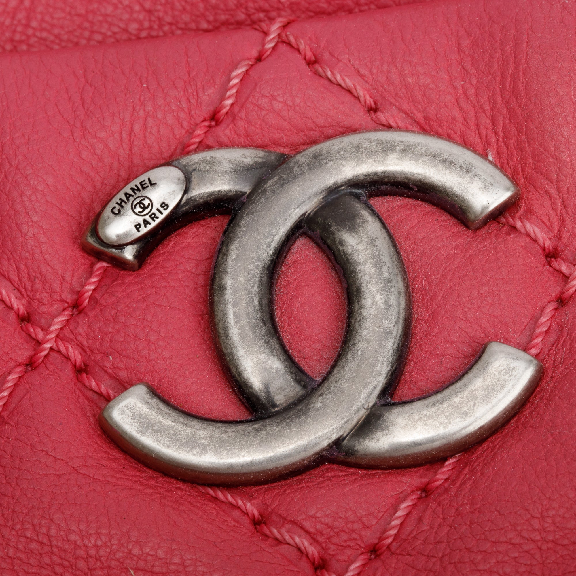 Chanel Pink Calfskin Leather Stitch It Tote