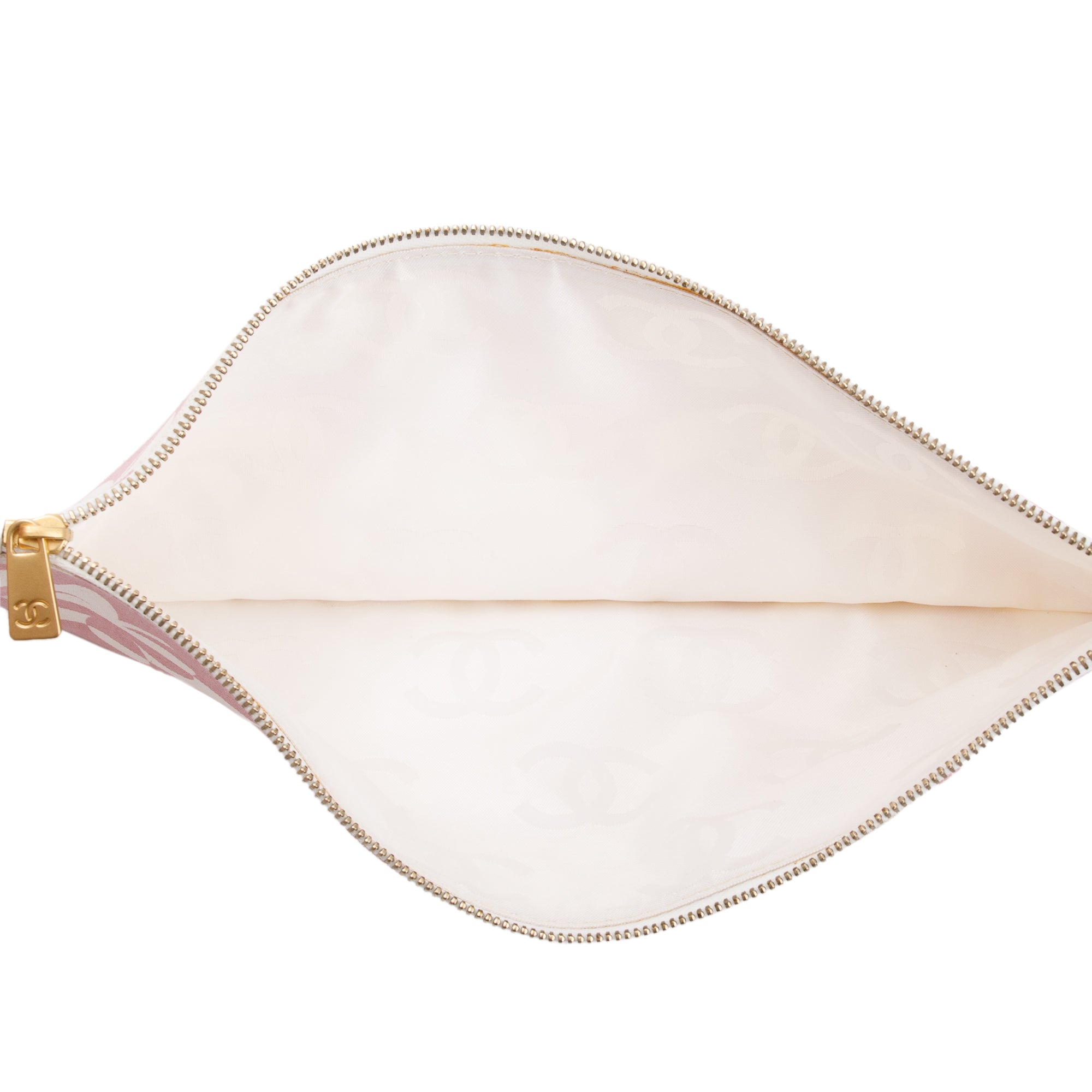 Chanel Pink Canvas Clover Print Frame Bag w/ Pouch