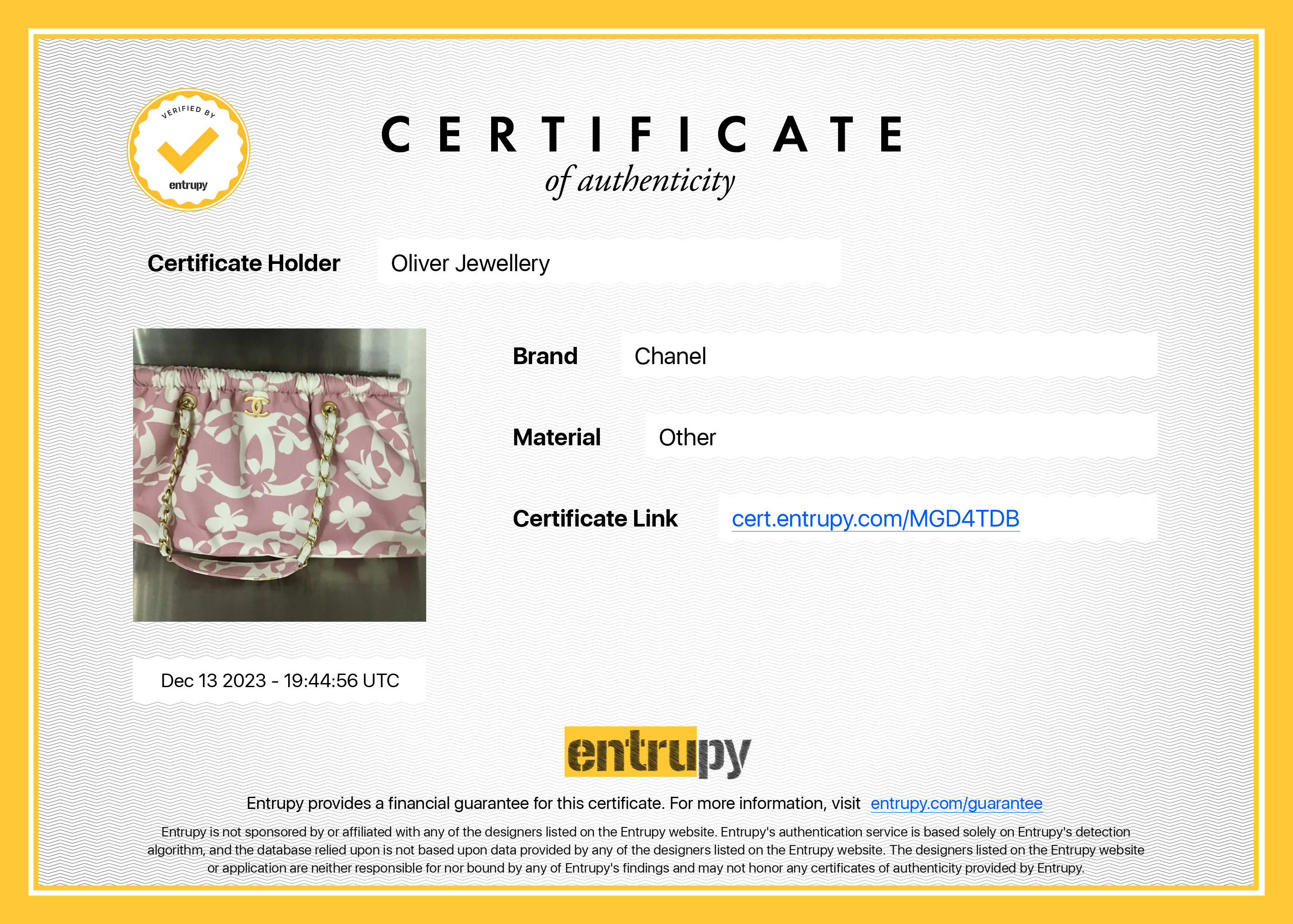 Chanel Pink Canvas Clover Print Frame Bag w/ Pouch