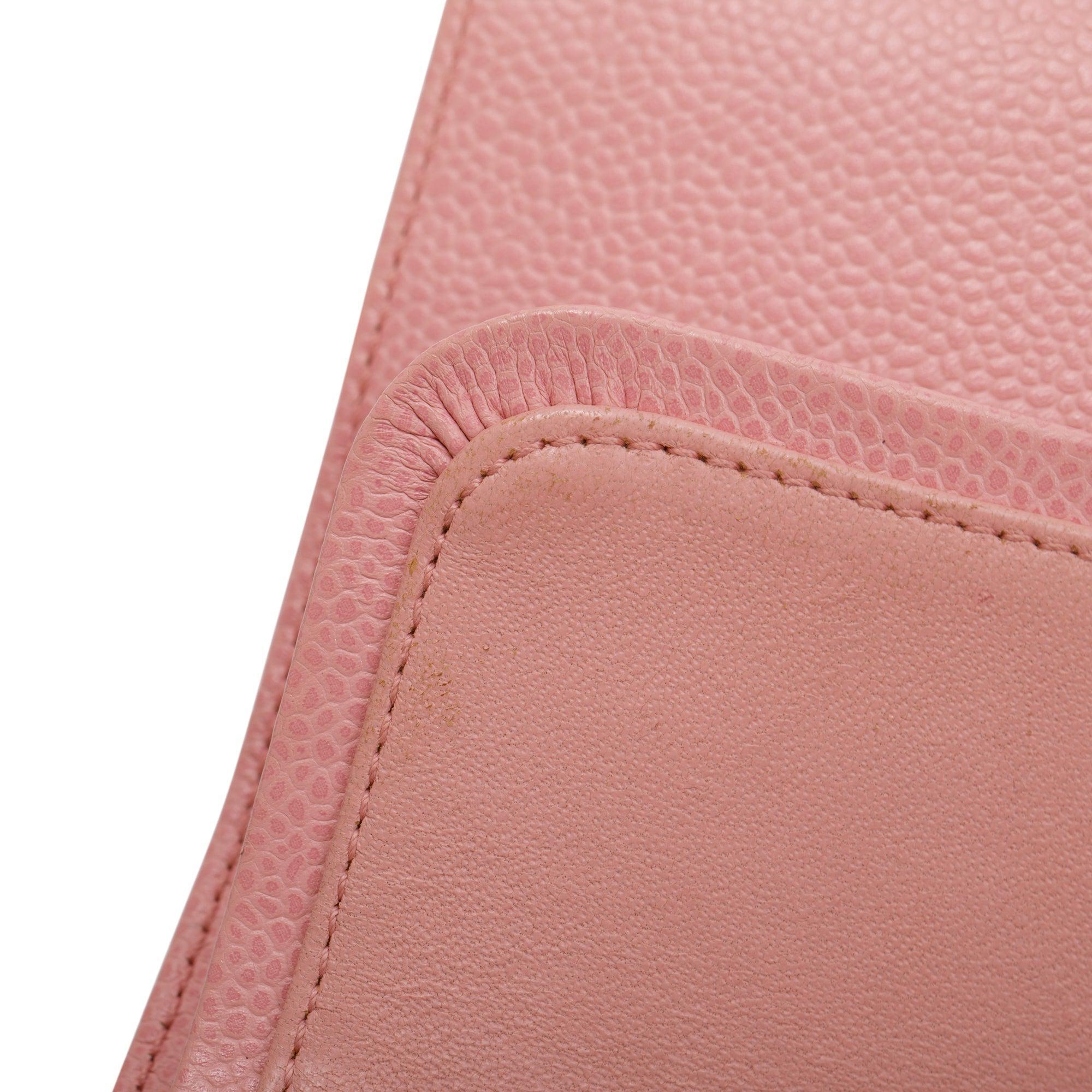 Chanel Pink Caviar Classic Medium Double Flap Bag w/ Authenticity Card