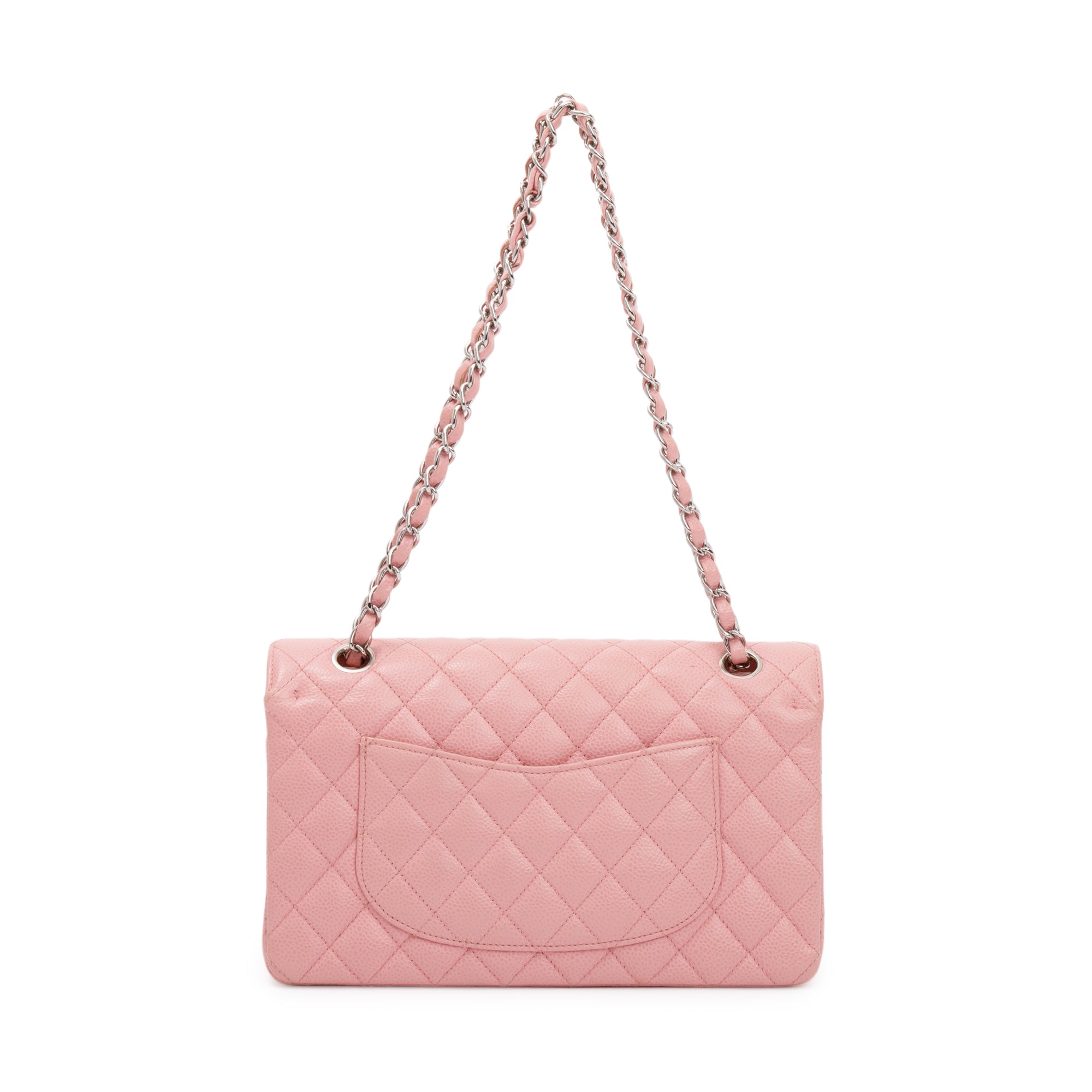 Chanel Pink Caviar Classic Medium Double Flap Bag w/ Authenticity Card