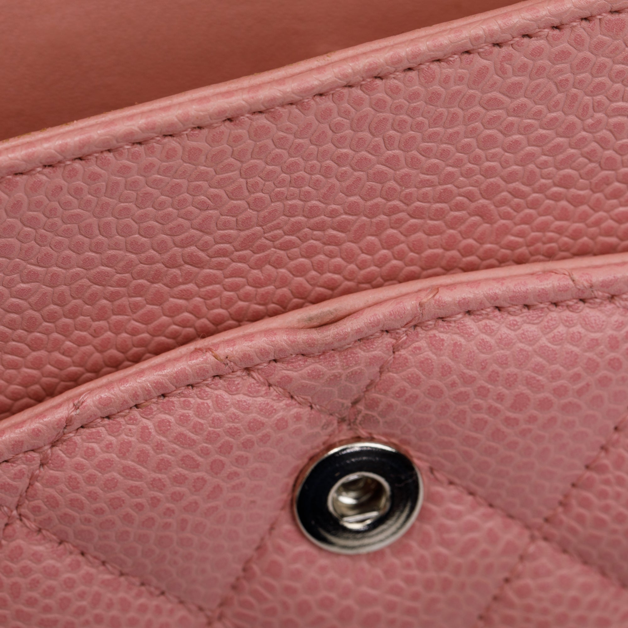 Chanel Pink Caviar Classic Medium Double Flap Bag w/ Authenticity Card