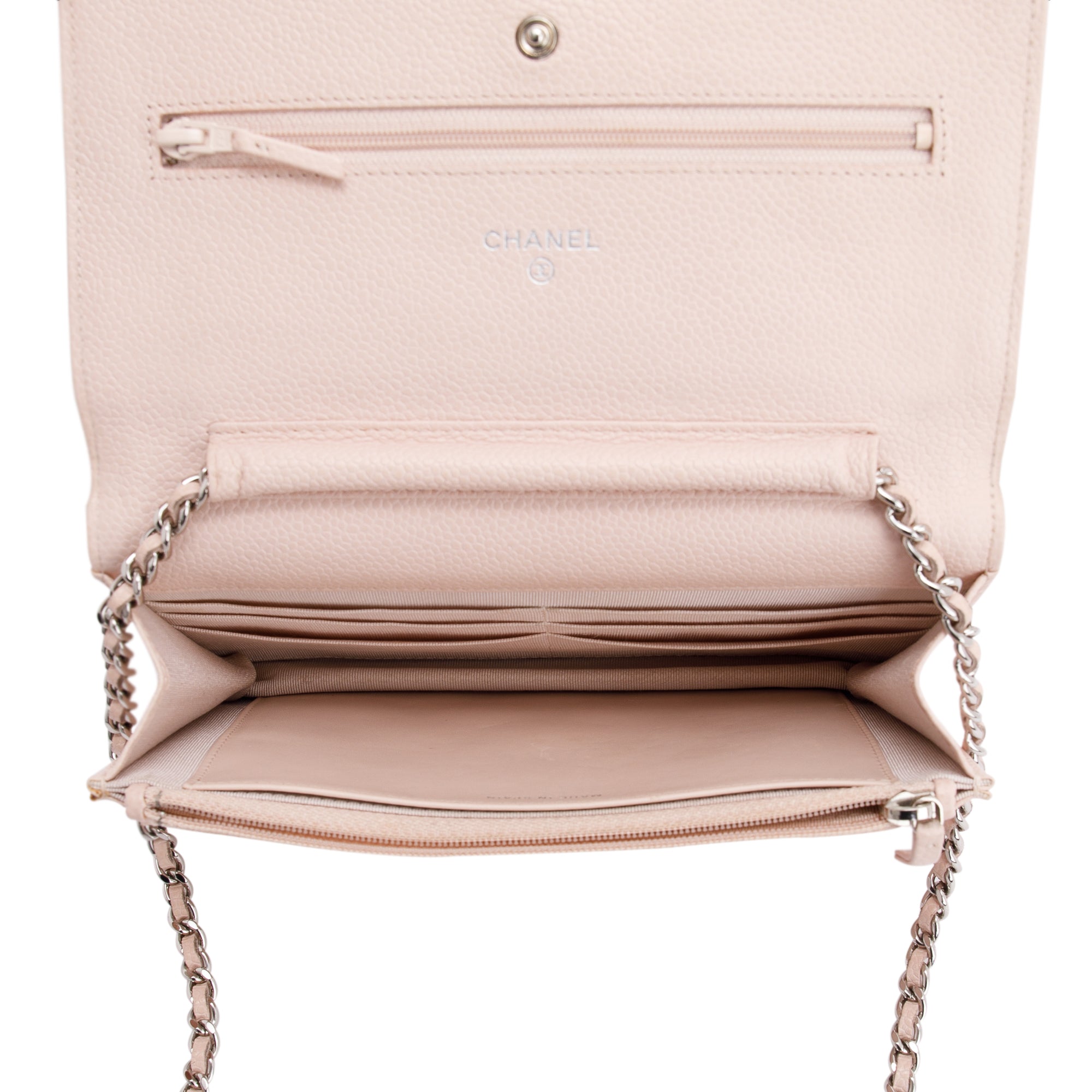 Chanel Pink Caviar Classic Wallet on Chain
