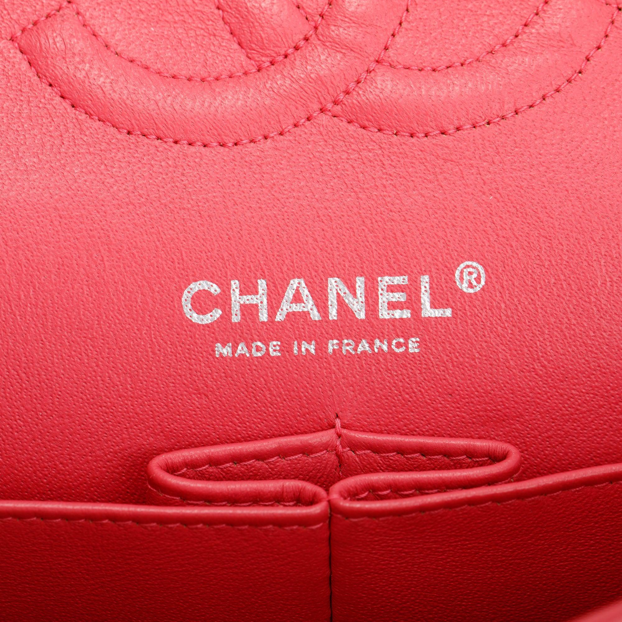 Chanel Pink Caviar Leather Classic Medium Double Flap Bag w/ Authenticity Card