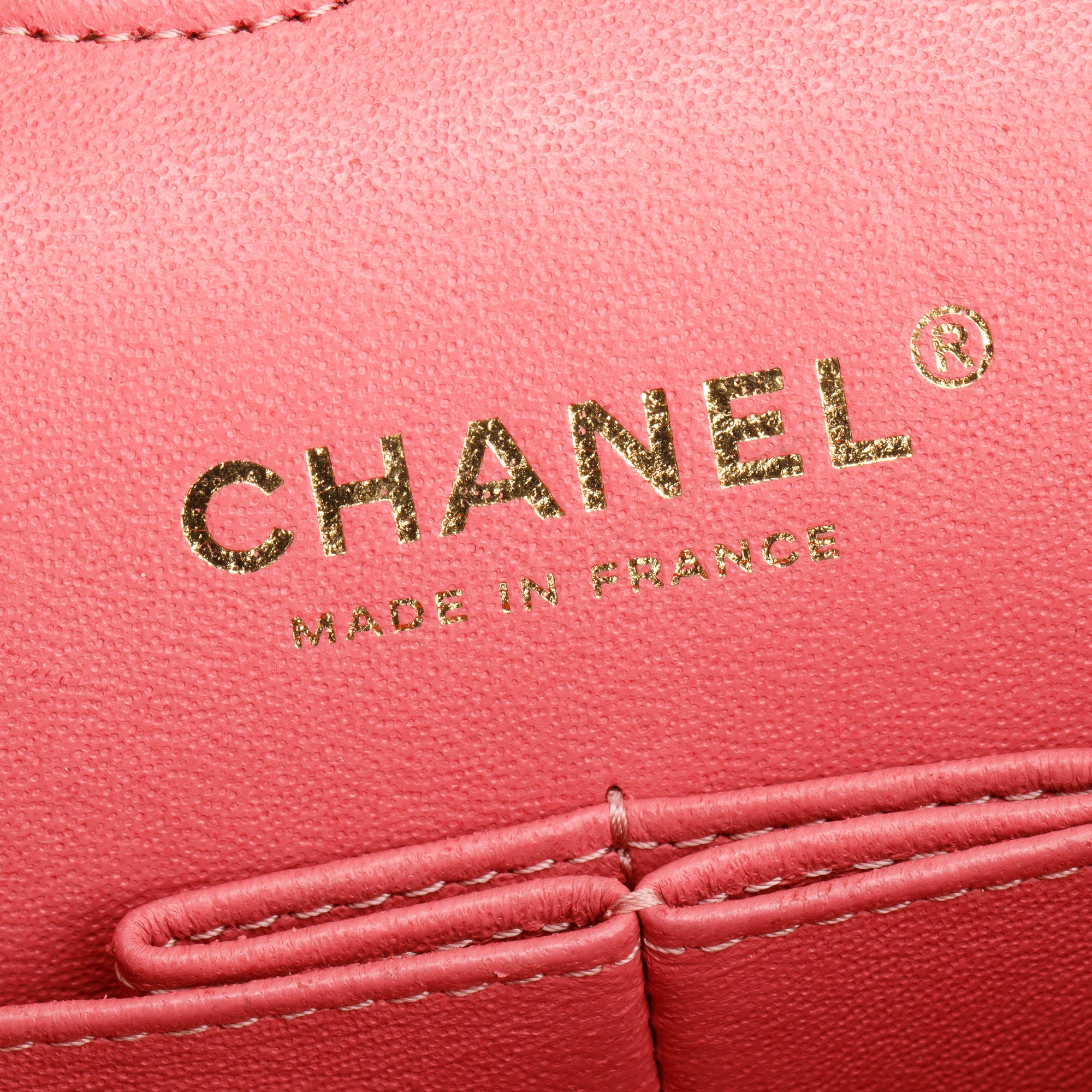 Chanel Pink Caviar Leather Classic Medium Double Flap Bag w/ Authenticity Card