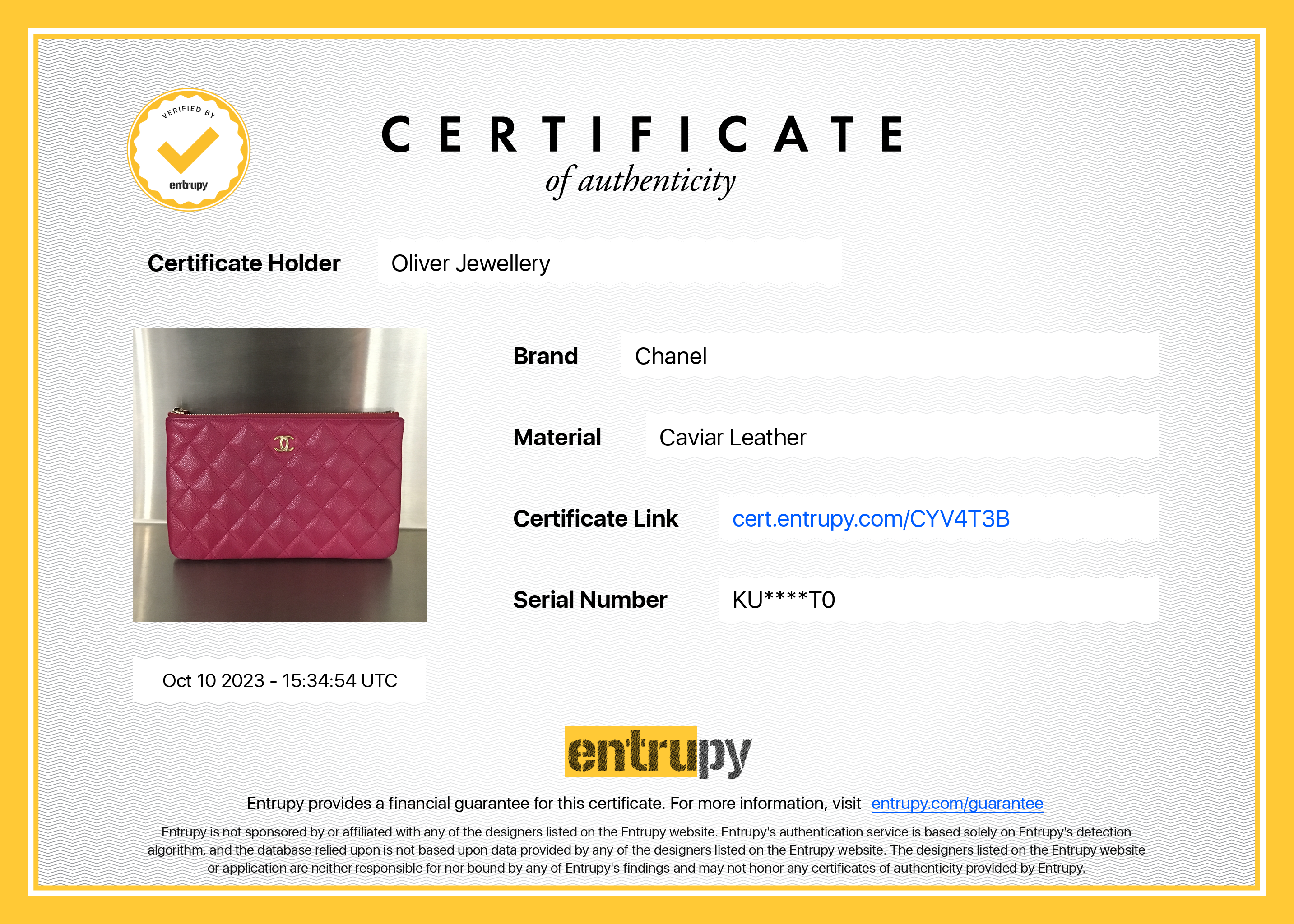 Chanel Pink Caviar Leather Classic Small O-Case Pouch