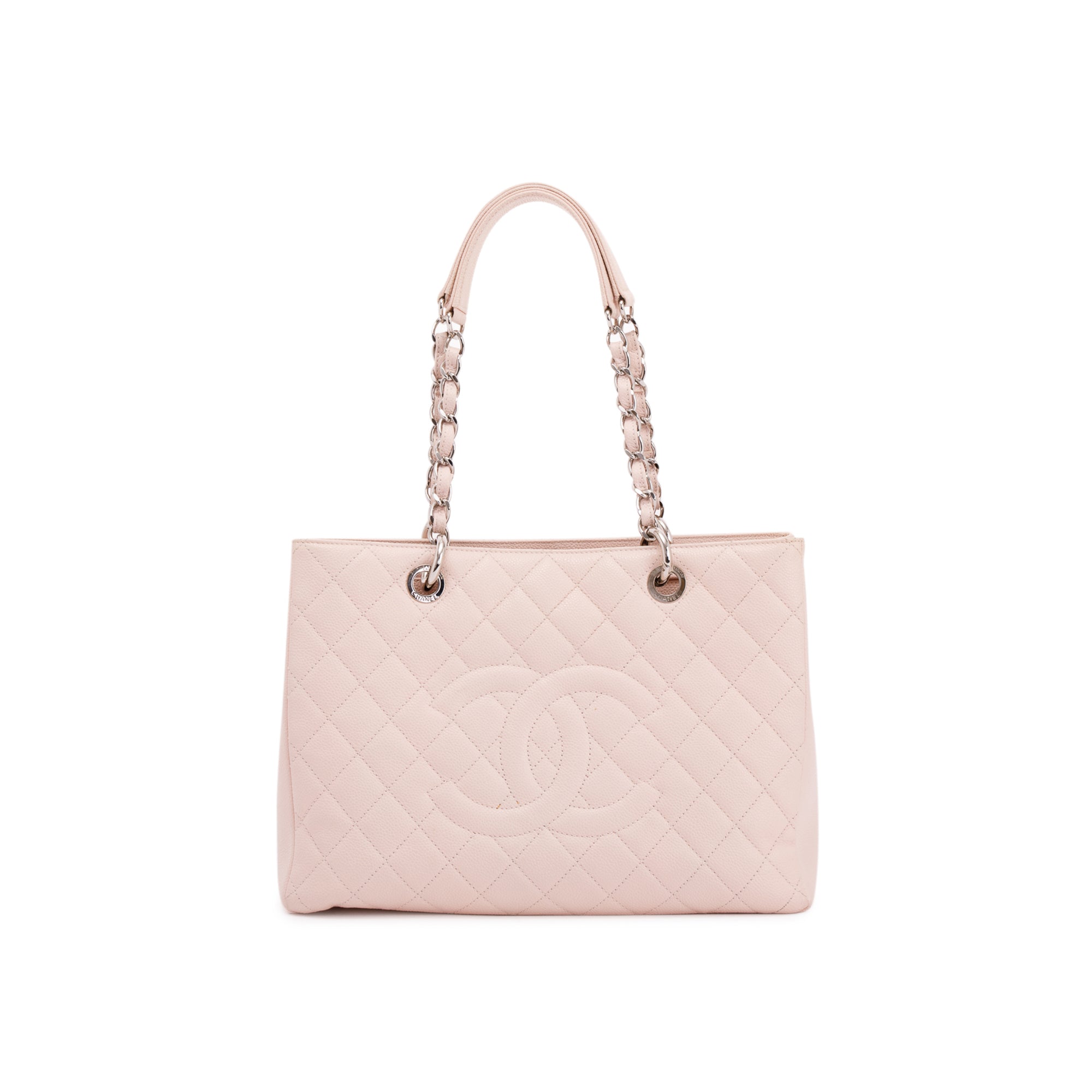 Chanel Baby Pink Quilted Caviar Leather Grand Shopping Tote Bag ref.415589  - Joli Closet