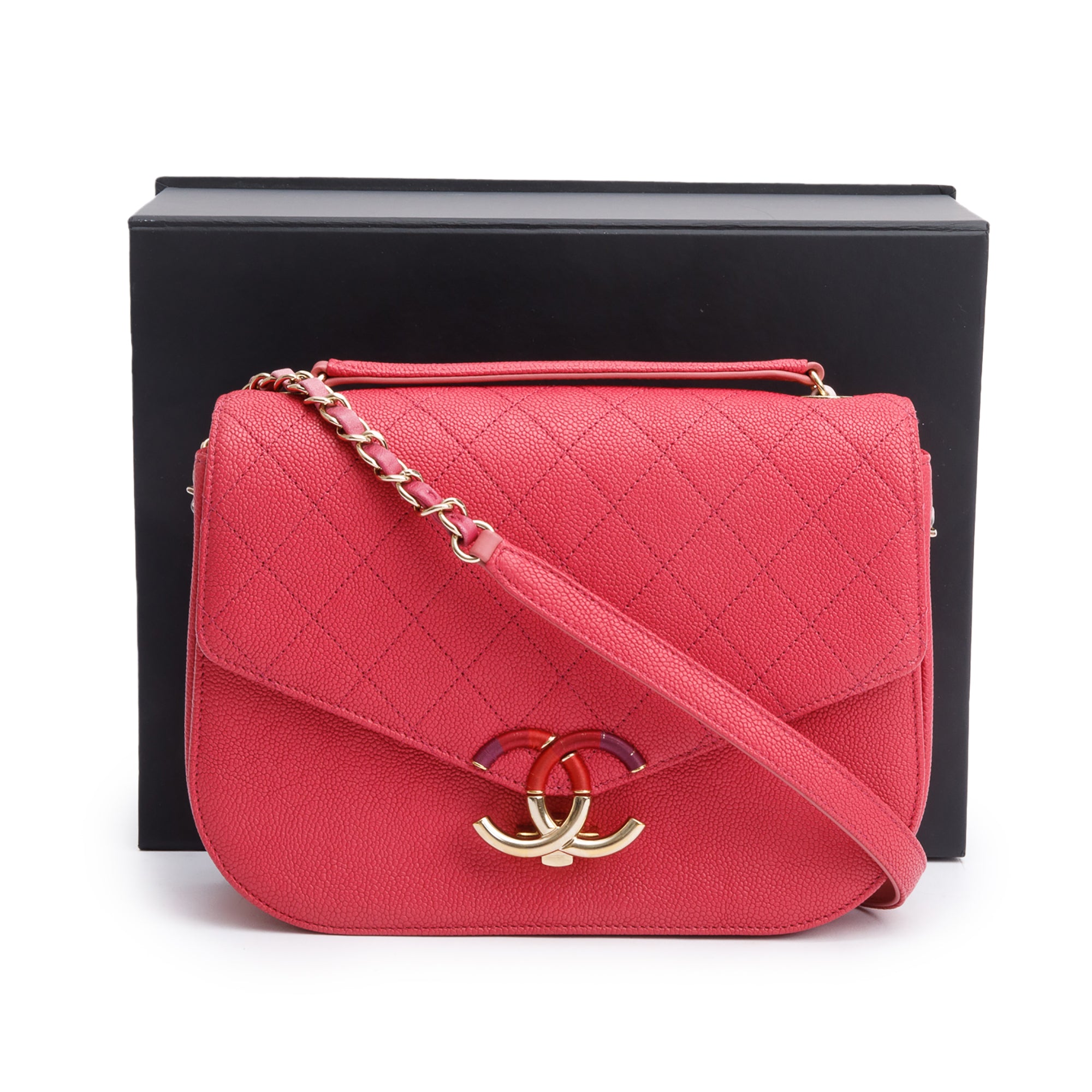 Chanel Pink Caviar Paris-Cuba Thread Around Flap Bag w/ Box & Authenticity Card