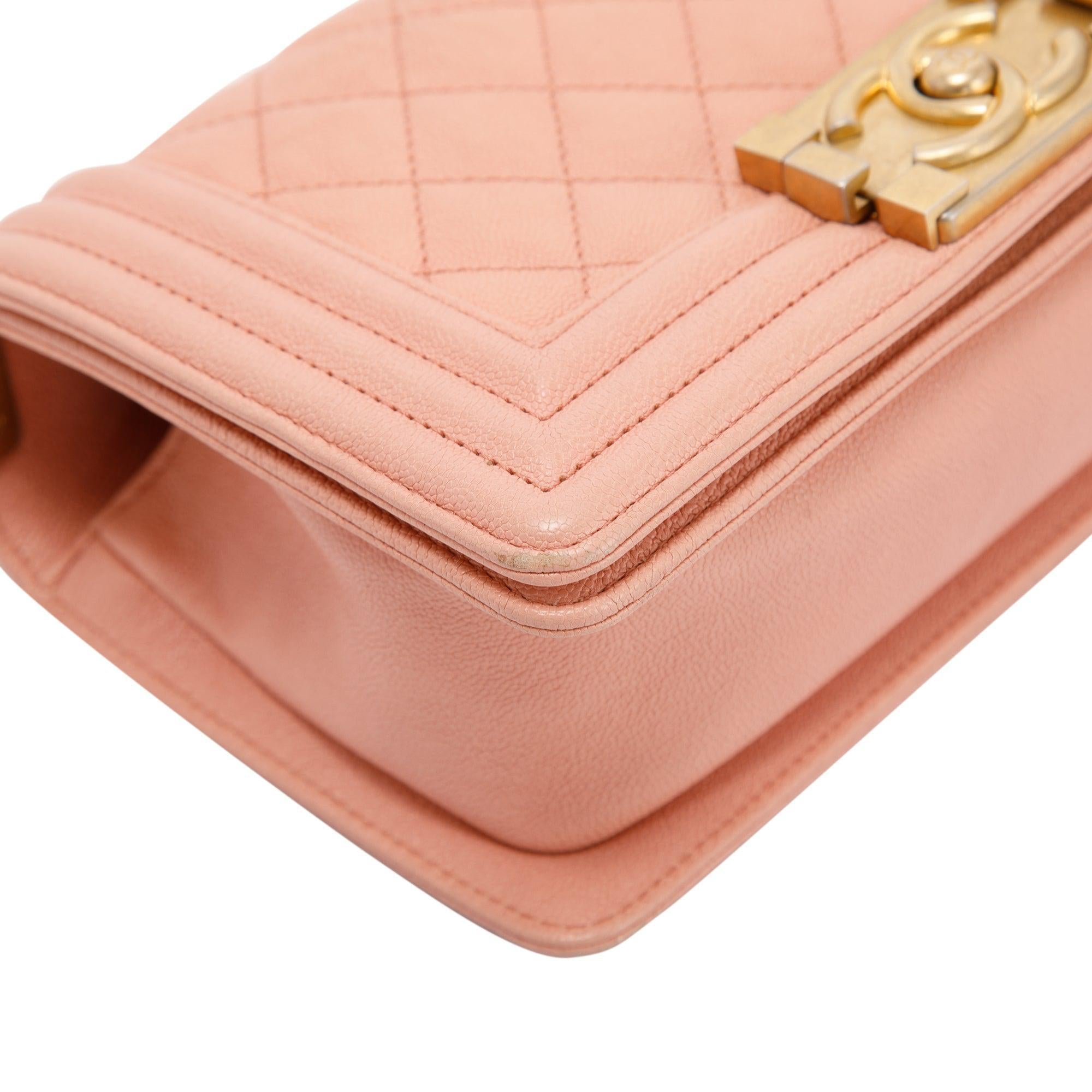 Chanel Pink Caviar Small Boy Bag