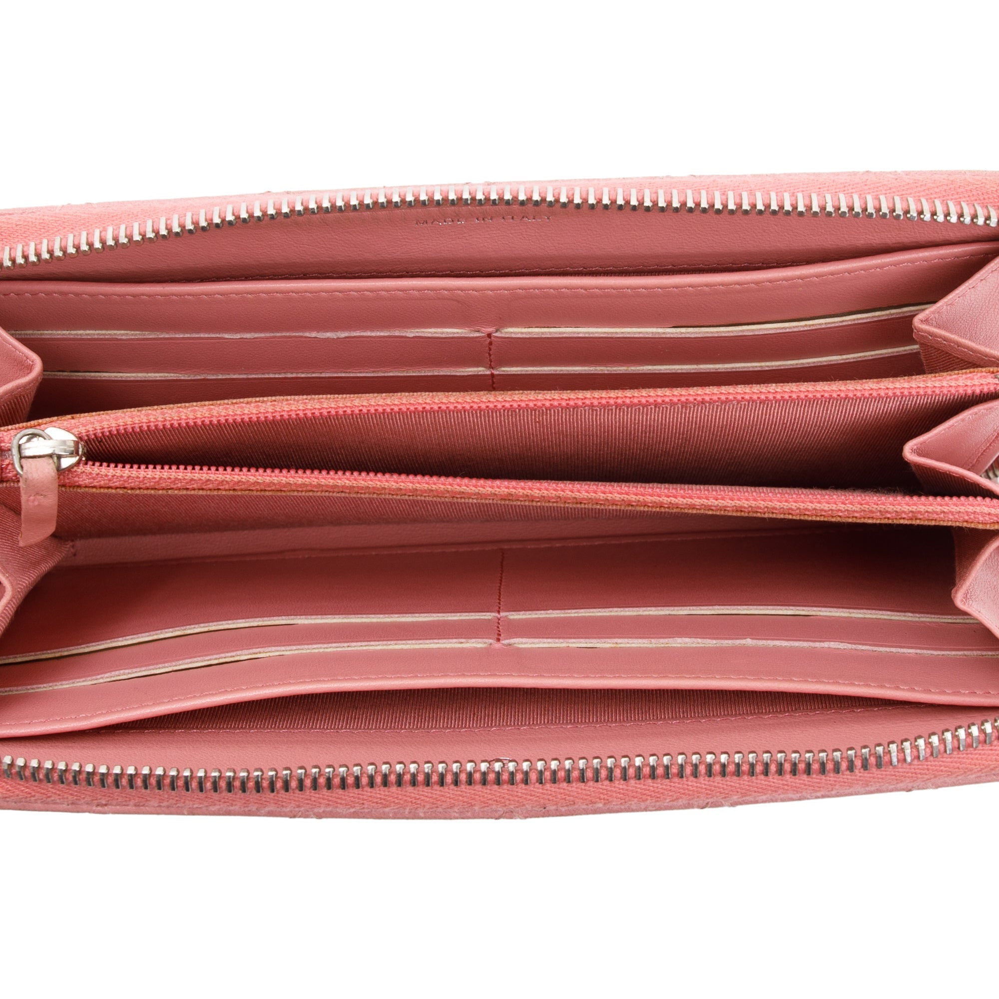 Chanel Pink Lambskin Leather Classic Long Zipped Wallet