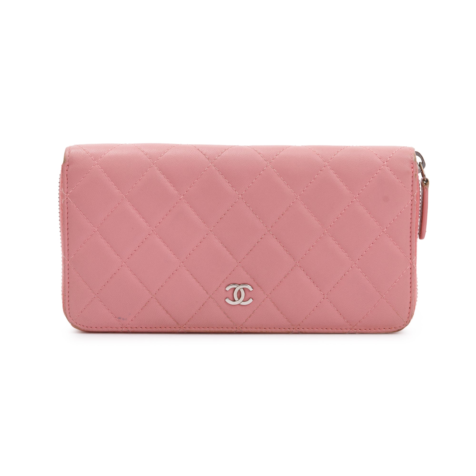 Chanel Pink Lambskin Leather Classic Long Zipped Wallet – OLIVER'S