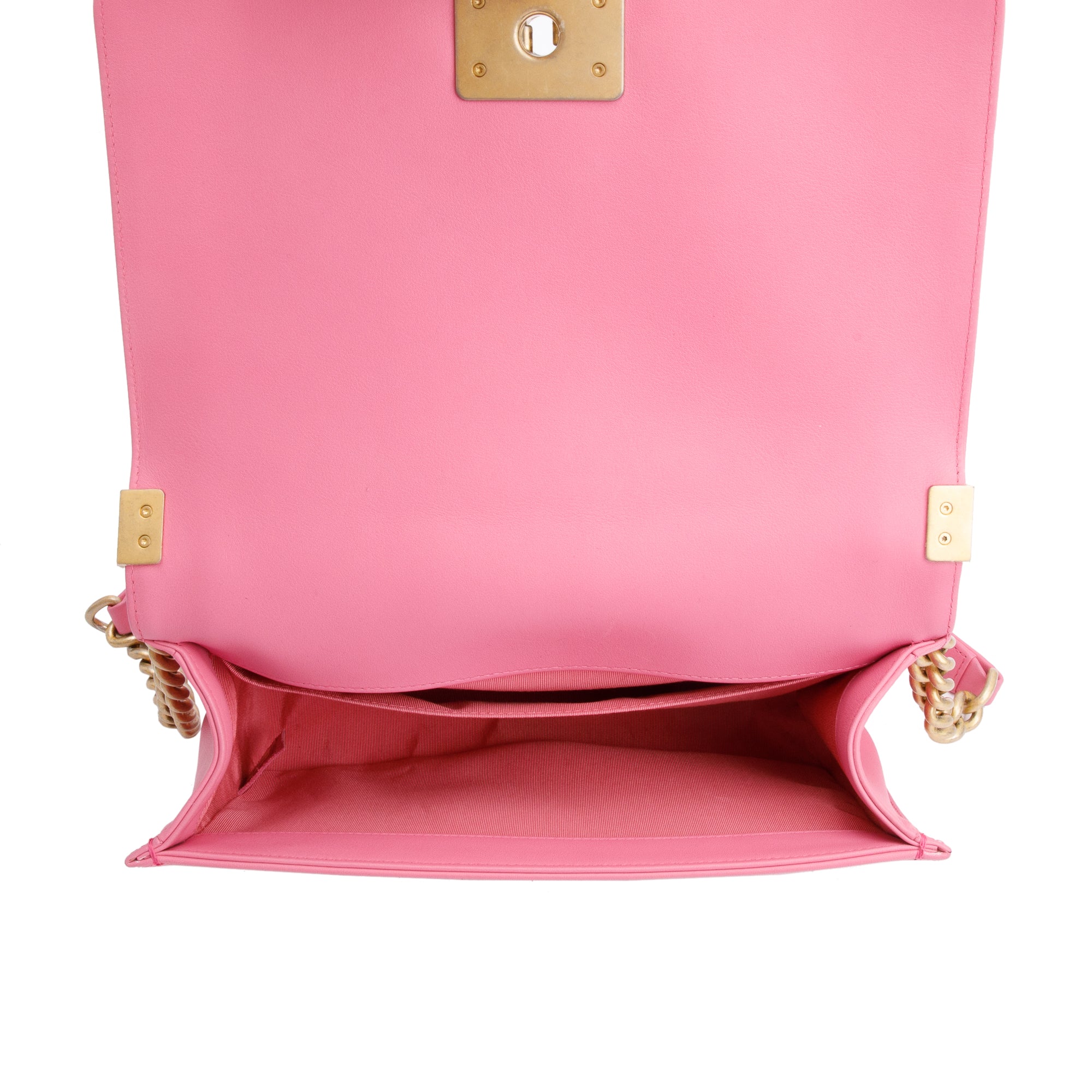 Chanel Pink Lambskin Medium Boy Bag w/ Authenticity Card