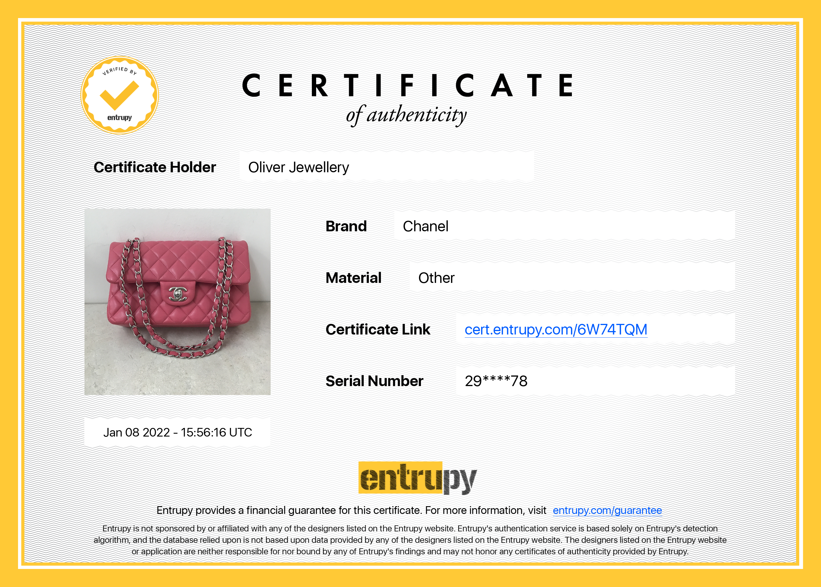 Chanel Pink Lambskin Small Classic Double Flap Bag w/ Box