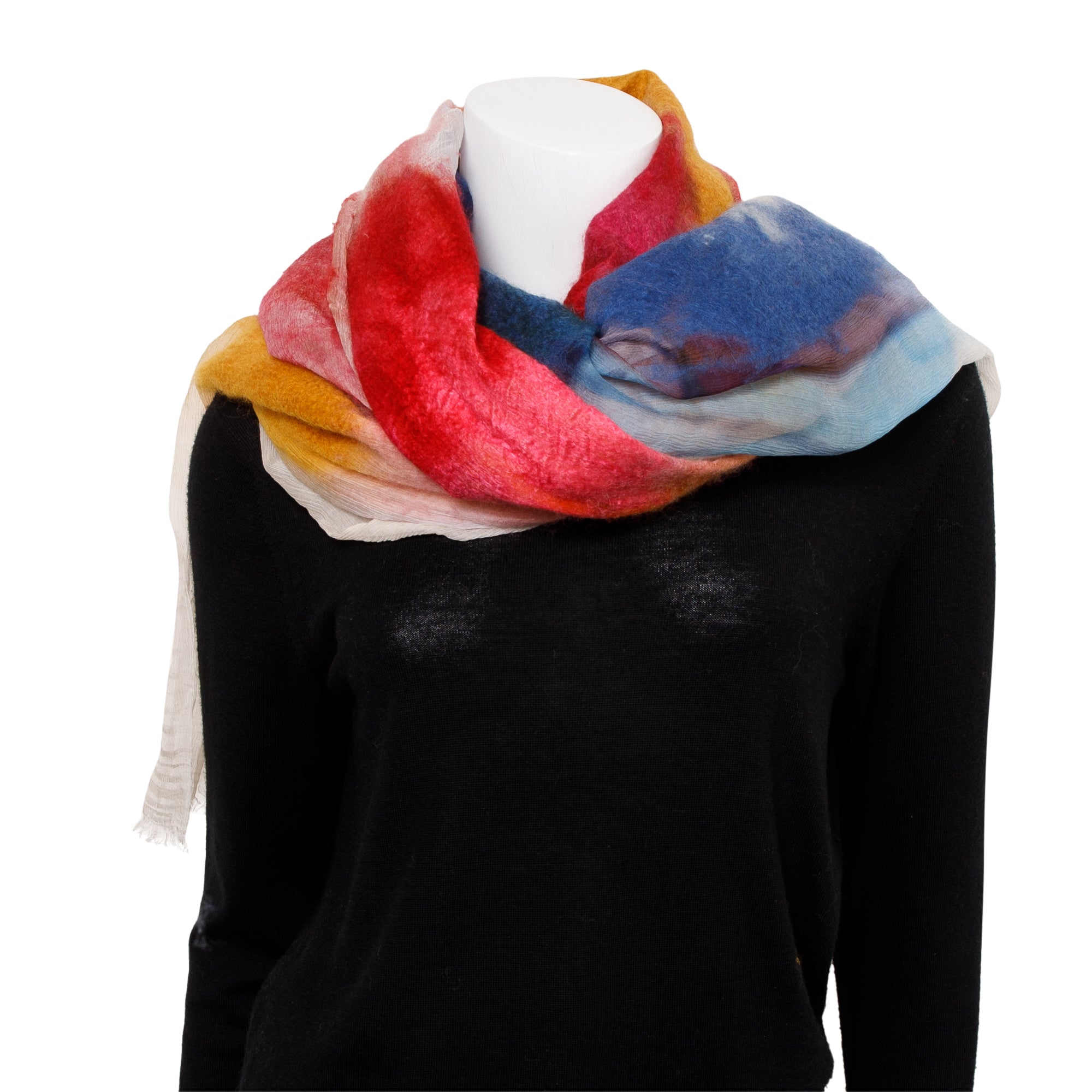 Chanel Pink Multicolor Ombre CC Logo Cashmere Silk Scarf w/ Box