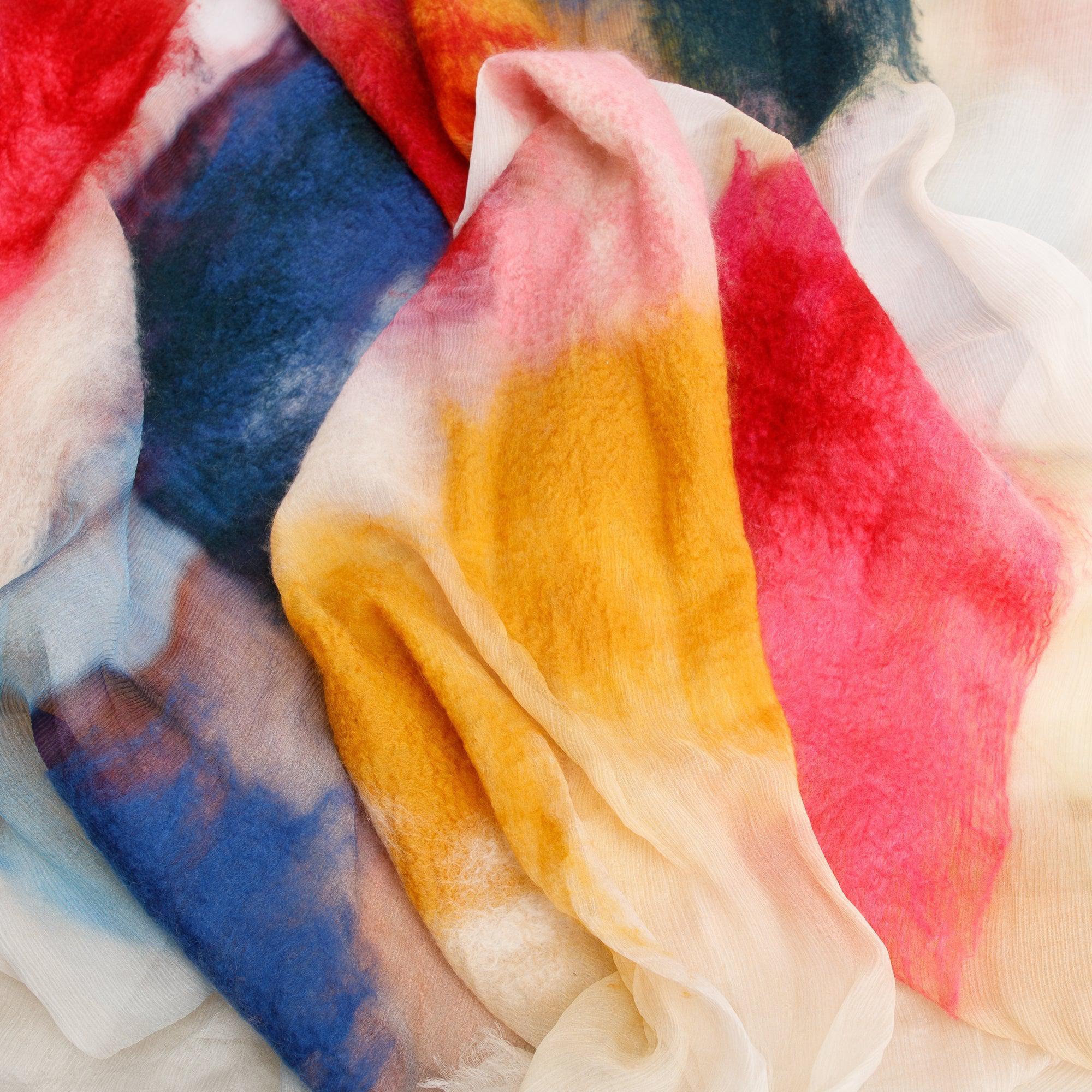 Chanel Pink Multicolor Ombre CC Logo Cashmere Silk Scarf w/ Box