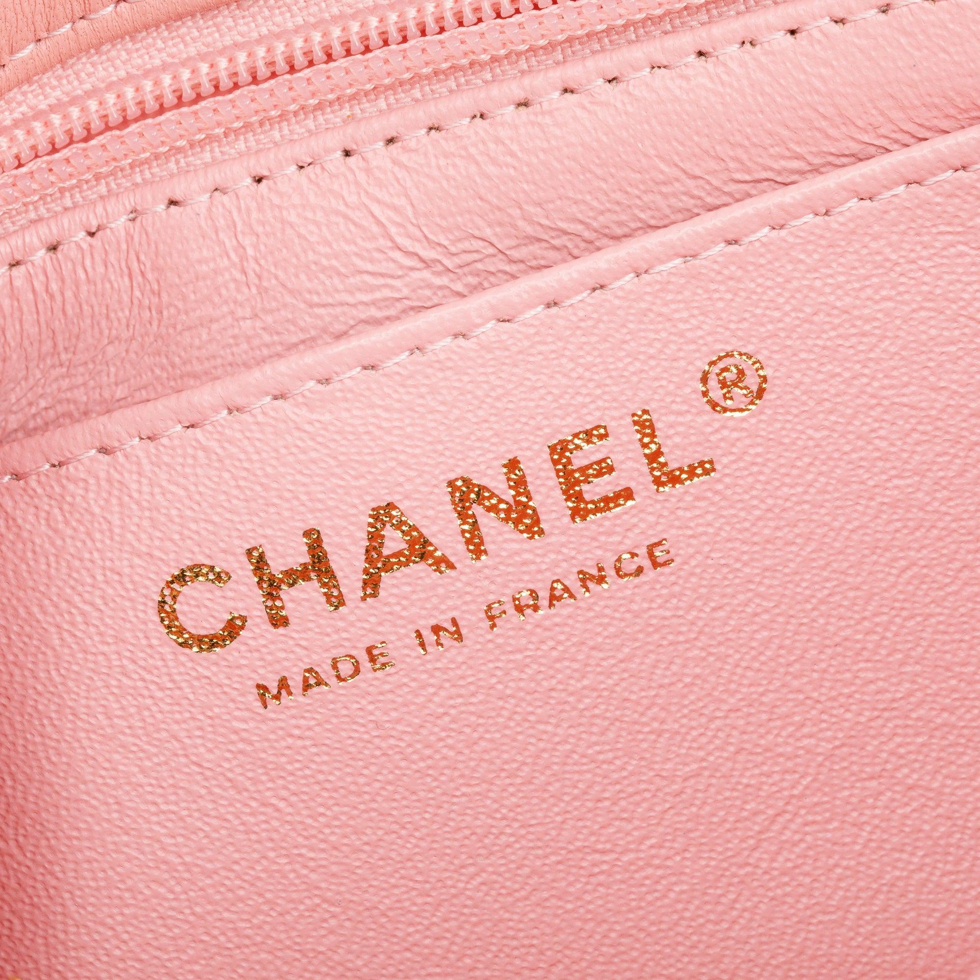 Chanel Pink Multicolor Tweed Classic Mini Rectangular Flap Bag