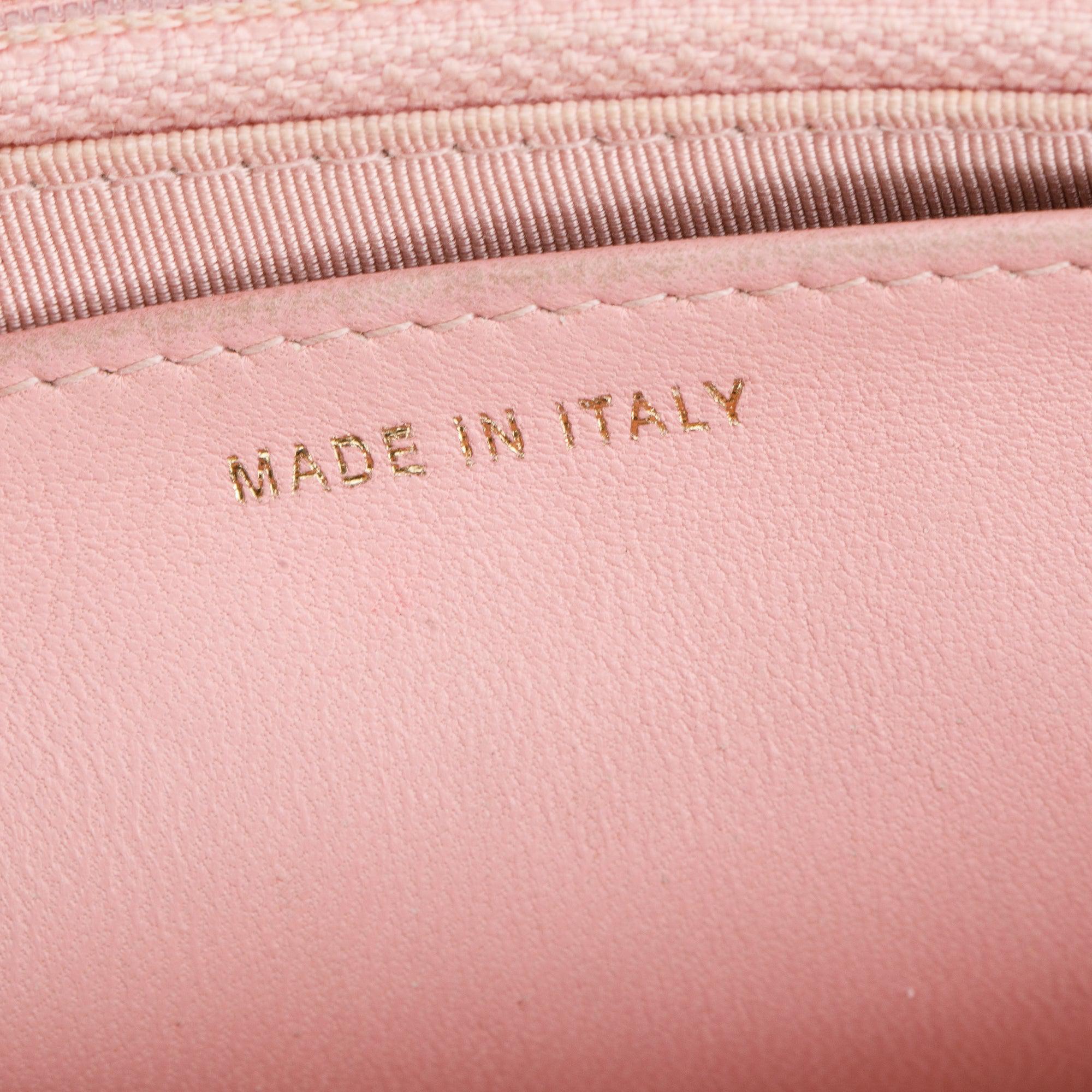 Chanel Pink Multicolor Tweed Classic Wallet On Chain w/ Authenticity Card