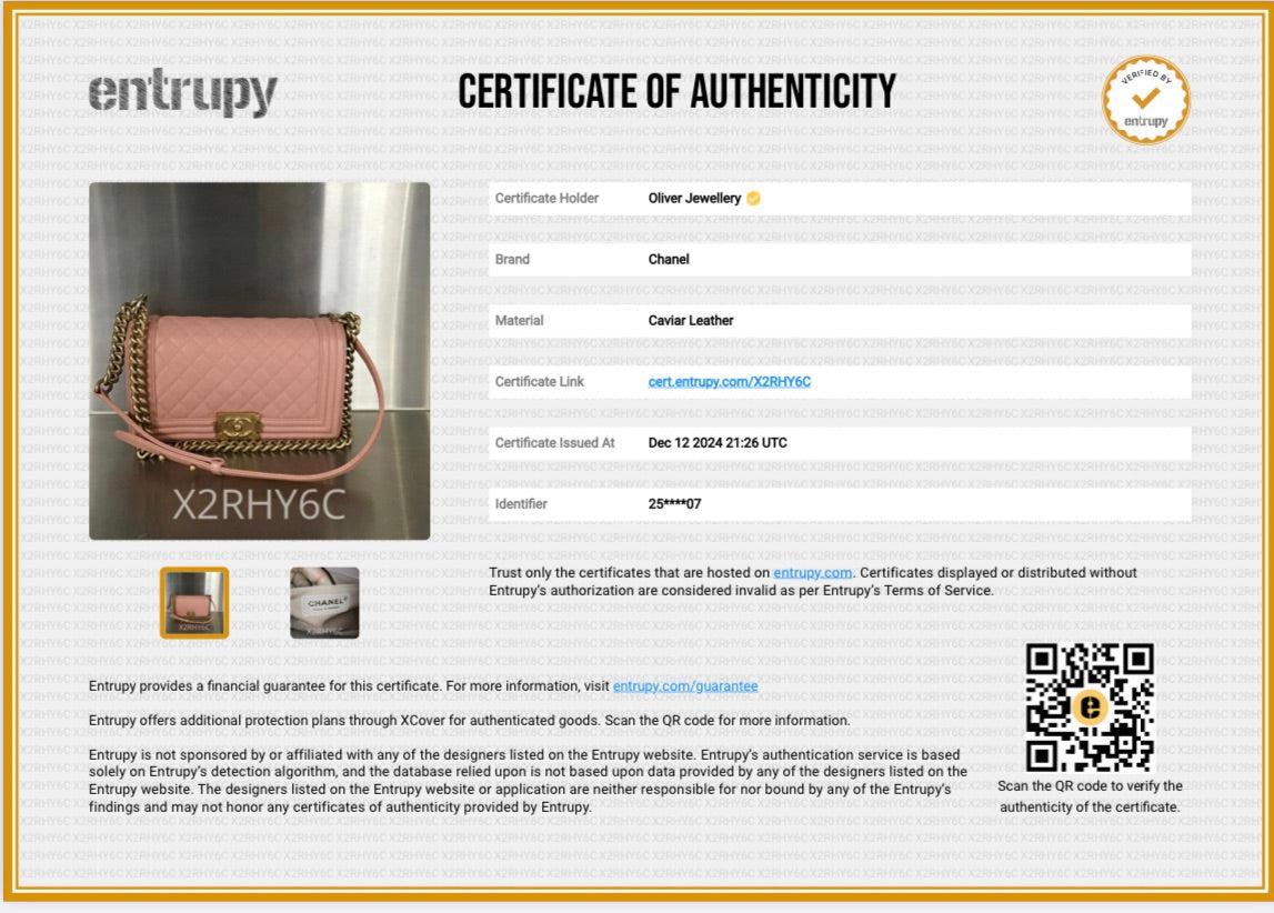 Chanel Pink Quilted Caviar Leather Medium Boy Bag