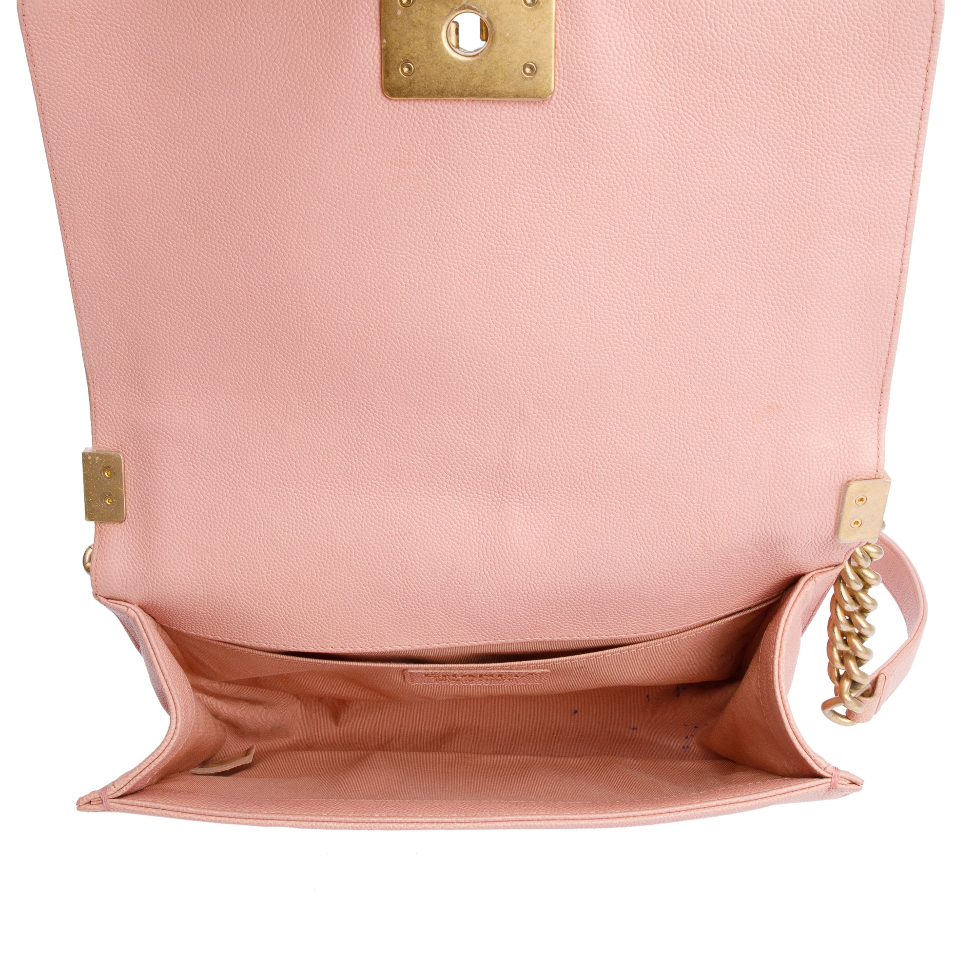 Chanel Pink Quilted Caviar Leather Medium Boy Bag