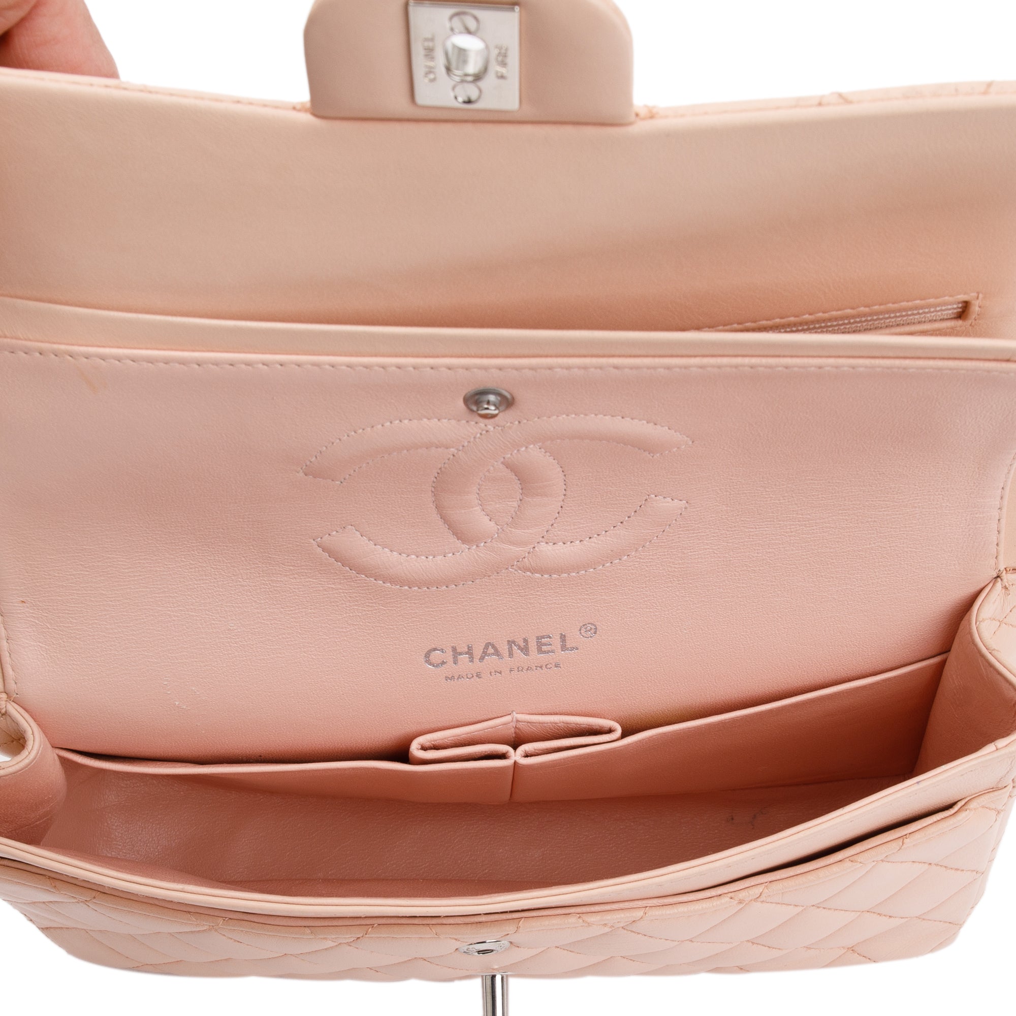 Chanel Pink Quilted Lambskin Classic Medium Double Flap Bag