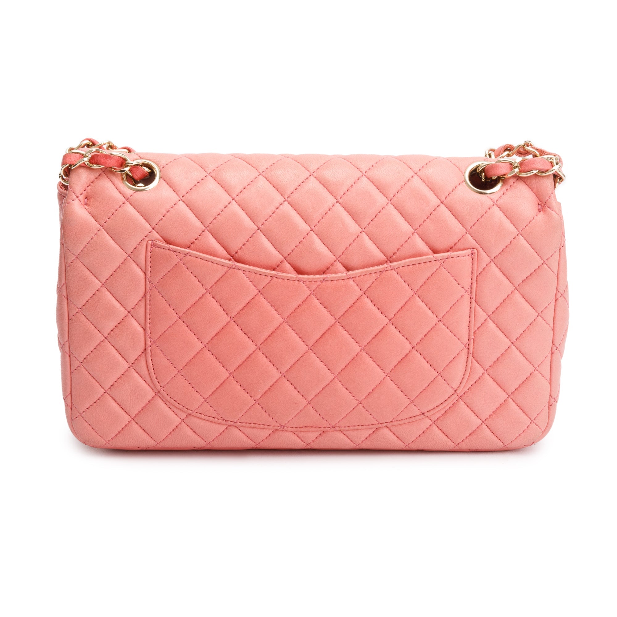 Chanel Pink Quilted Lambskin Leather Classic Medium Valentine Flap Bag