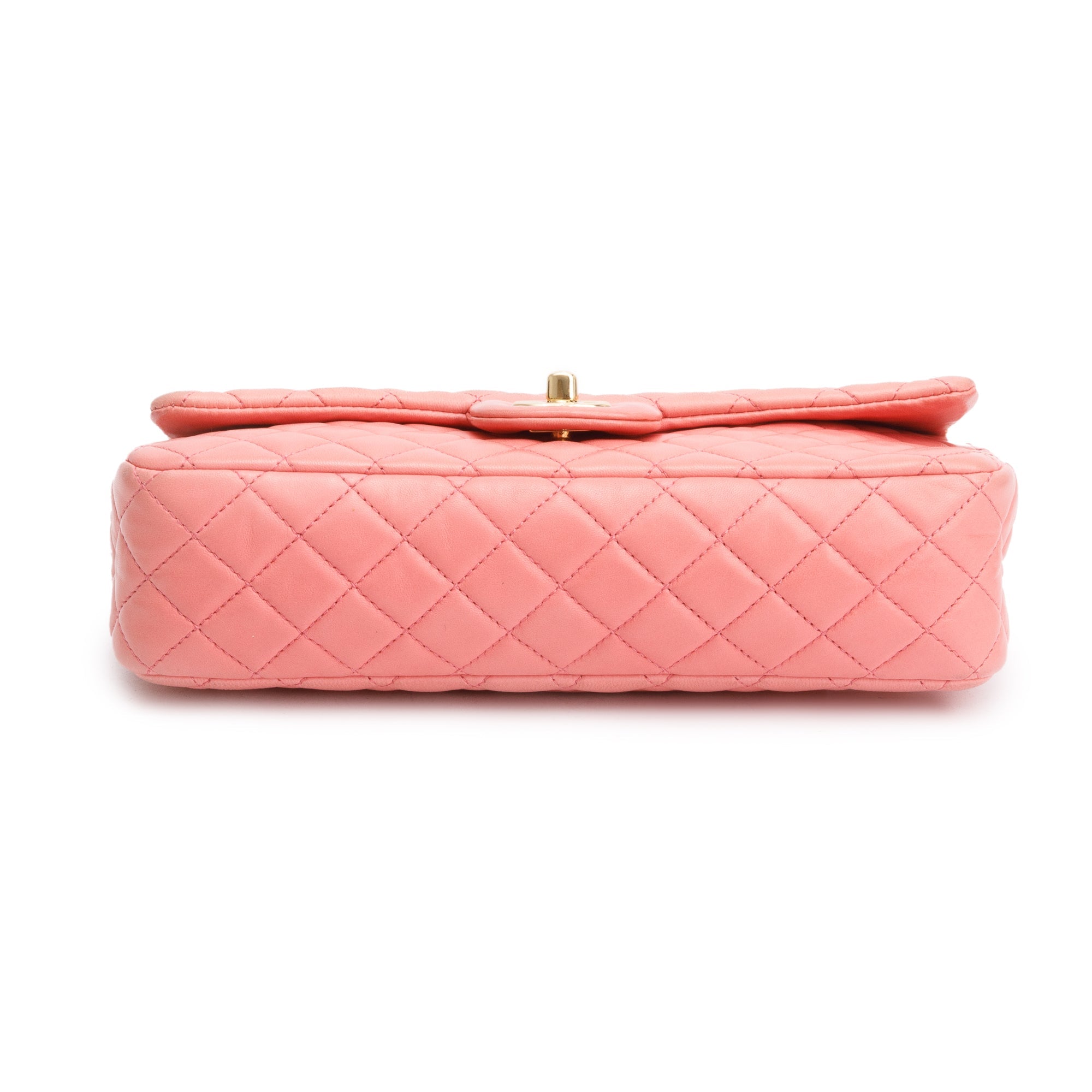 Chanel Pink Quilted Lambskin Leather Classic Medium Valentine Flap Bag