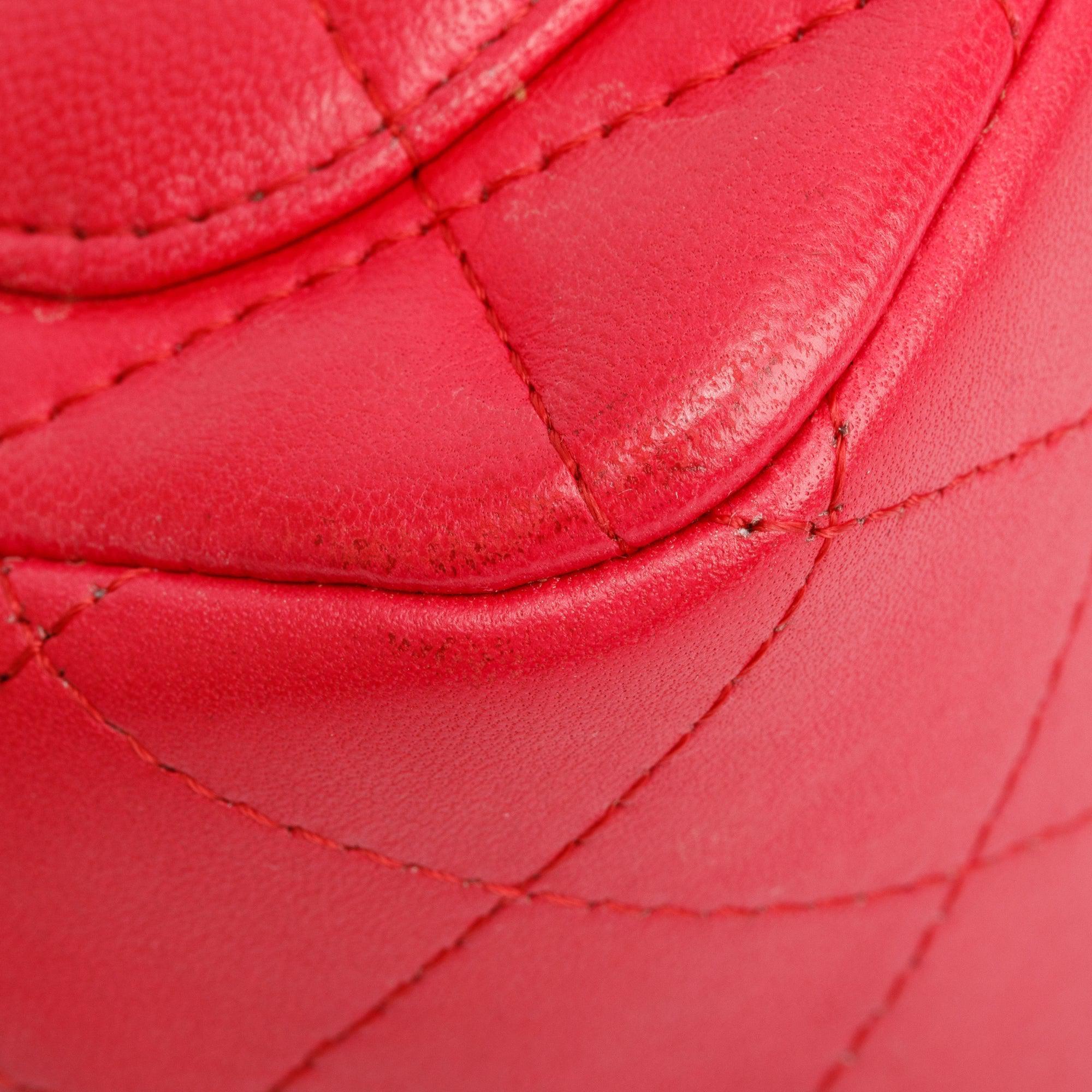 Chanel Pink Quilted Lambskin Leather Classic Square Mini Flap Bag w/ Authenticity Card