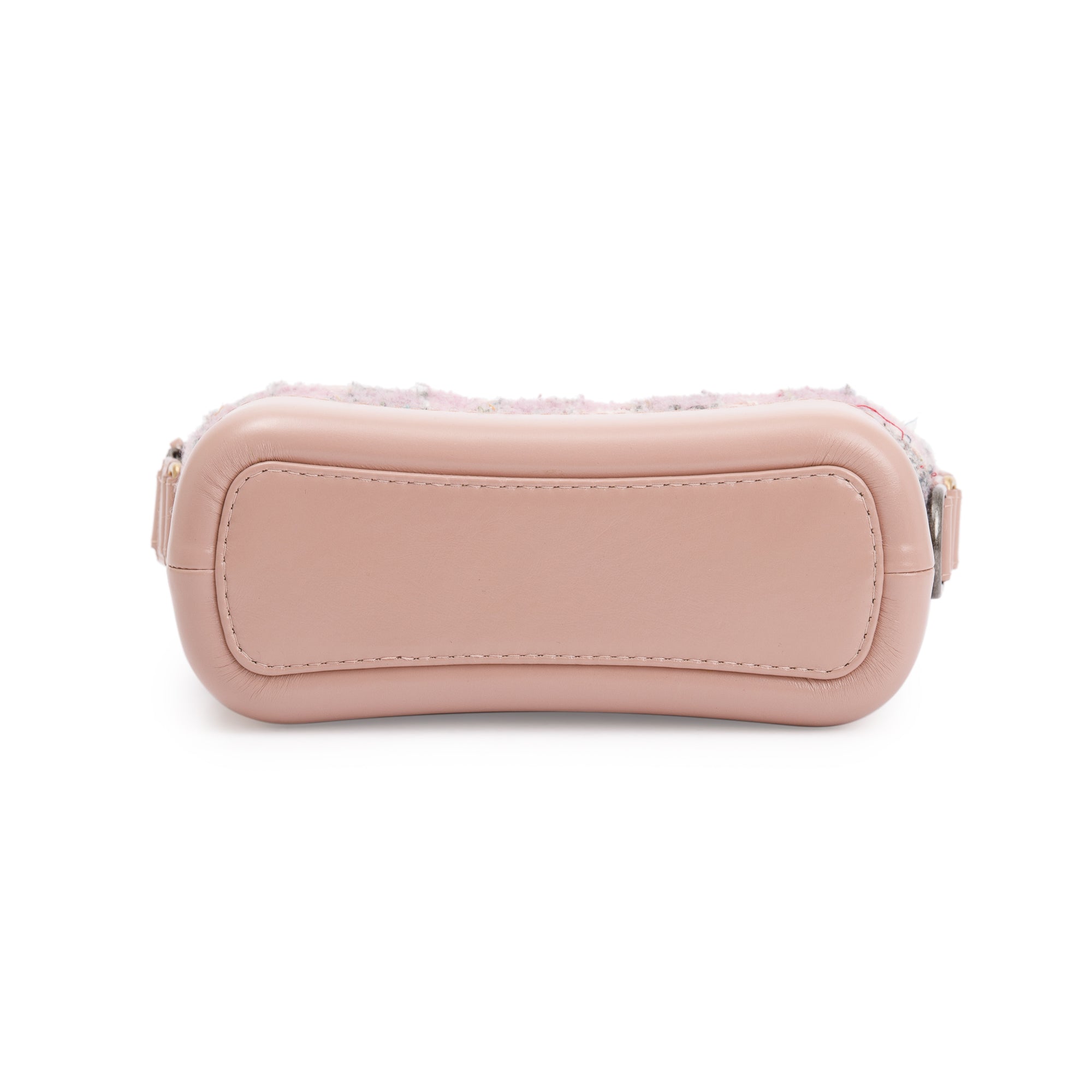 Chanel Pink Tweed Calfskin Leather Small Gabrielle Hobo w/ Authenticity Card