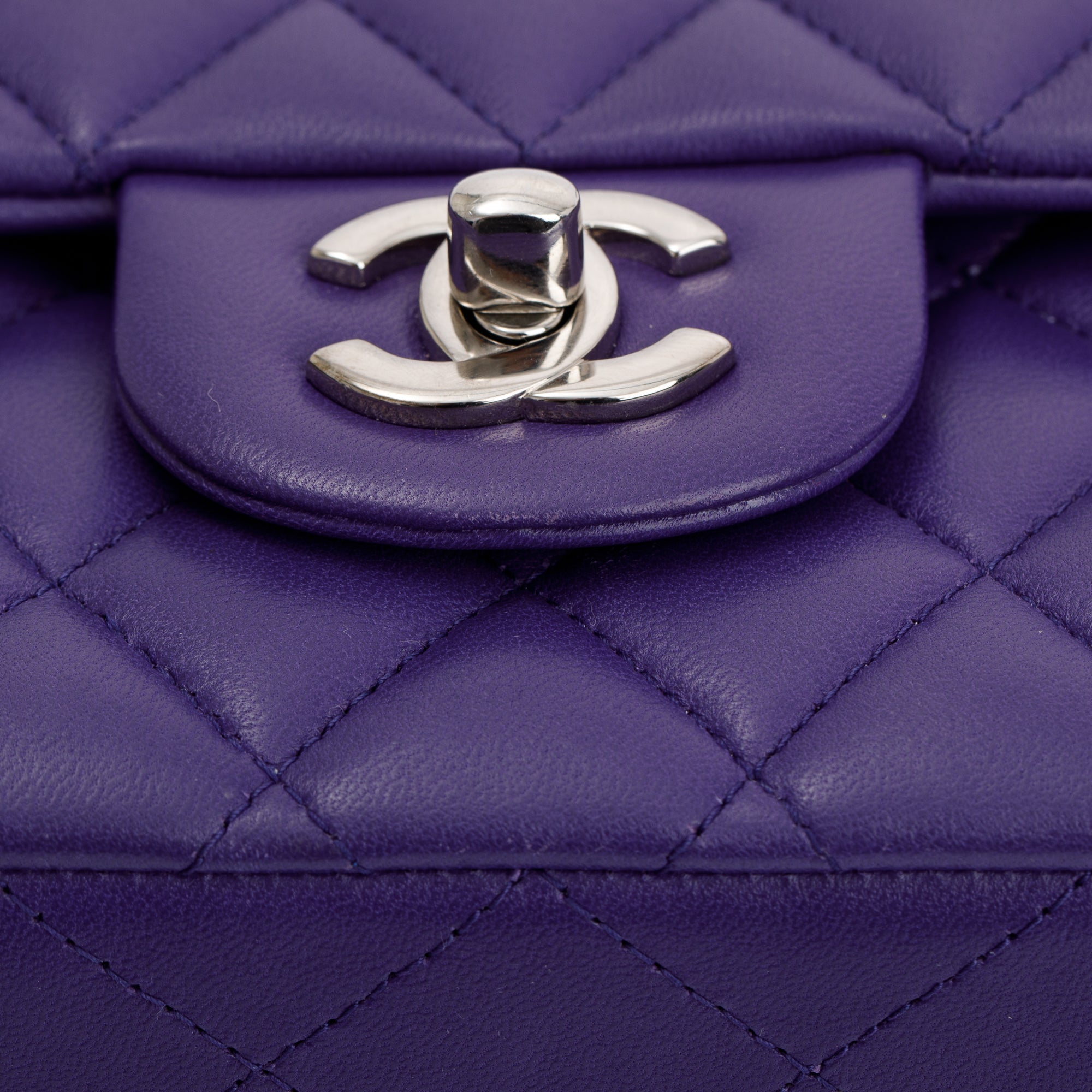 Chanel Purple Classic Medium Double Flap Bag w/ Box & Authenticity Card