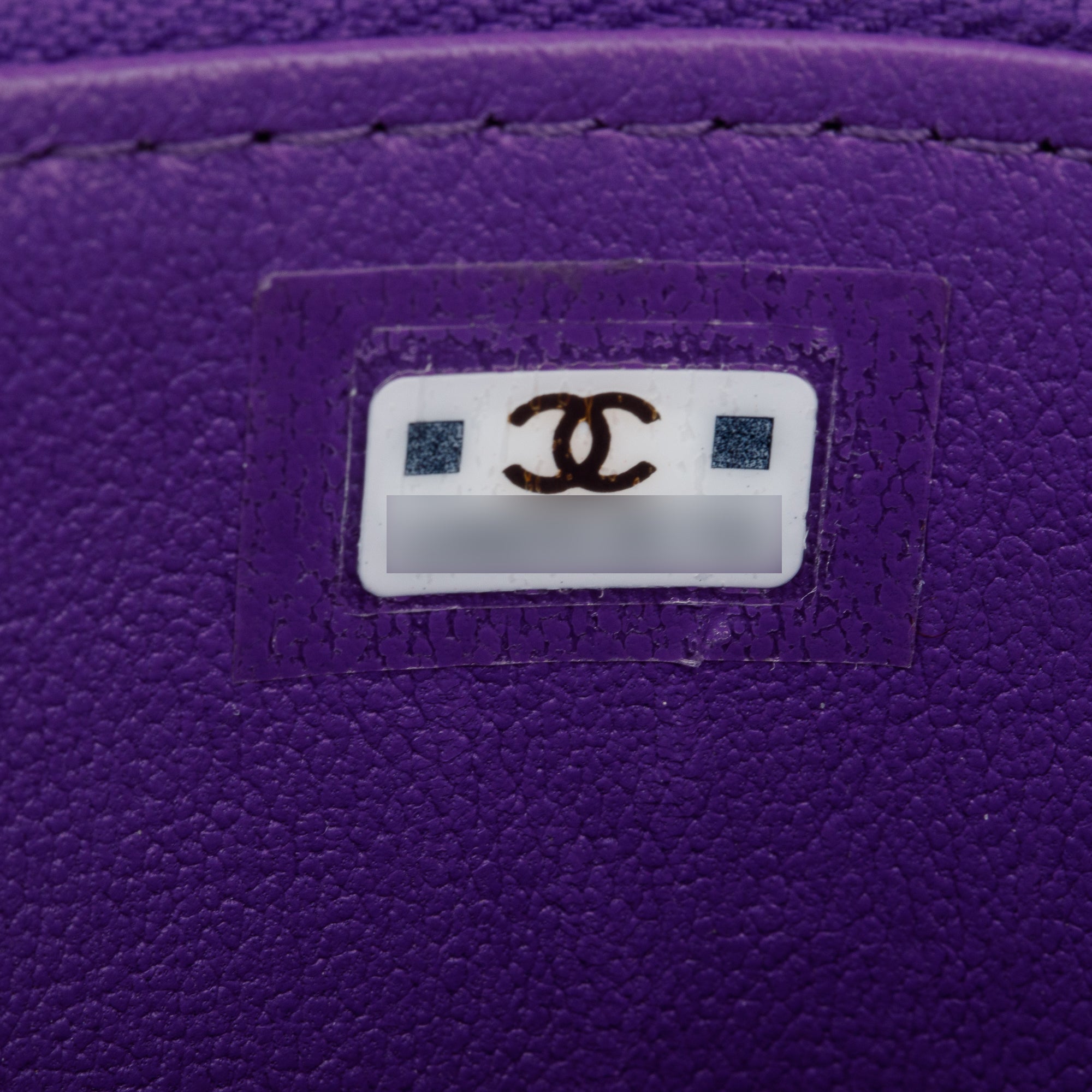 Chanel Purple Lambskin Leather Mini Top Handle Vanity Case w/ Chain