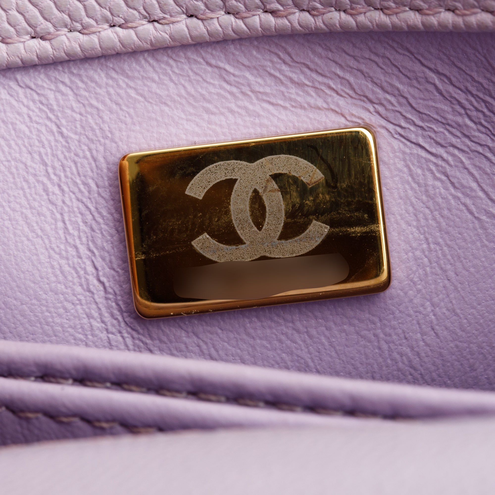 Chanel Purple Quilted Caviar Leather Mini Coco Top Handle Flap Bag w/ Box