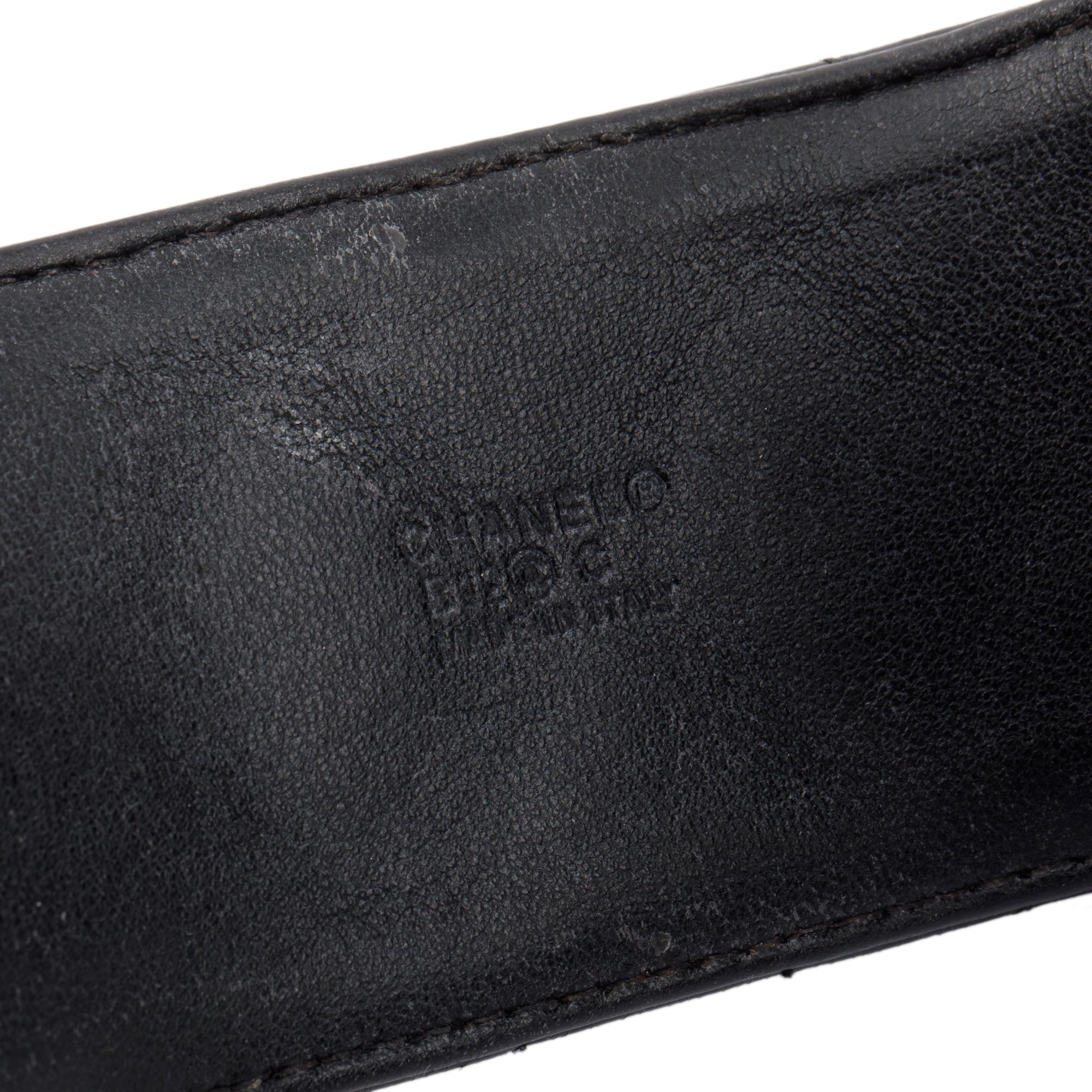 Chanel Quilted Black Lambskin Leather Turn-Lock CC Bracelet