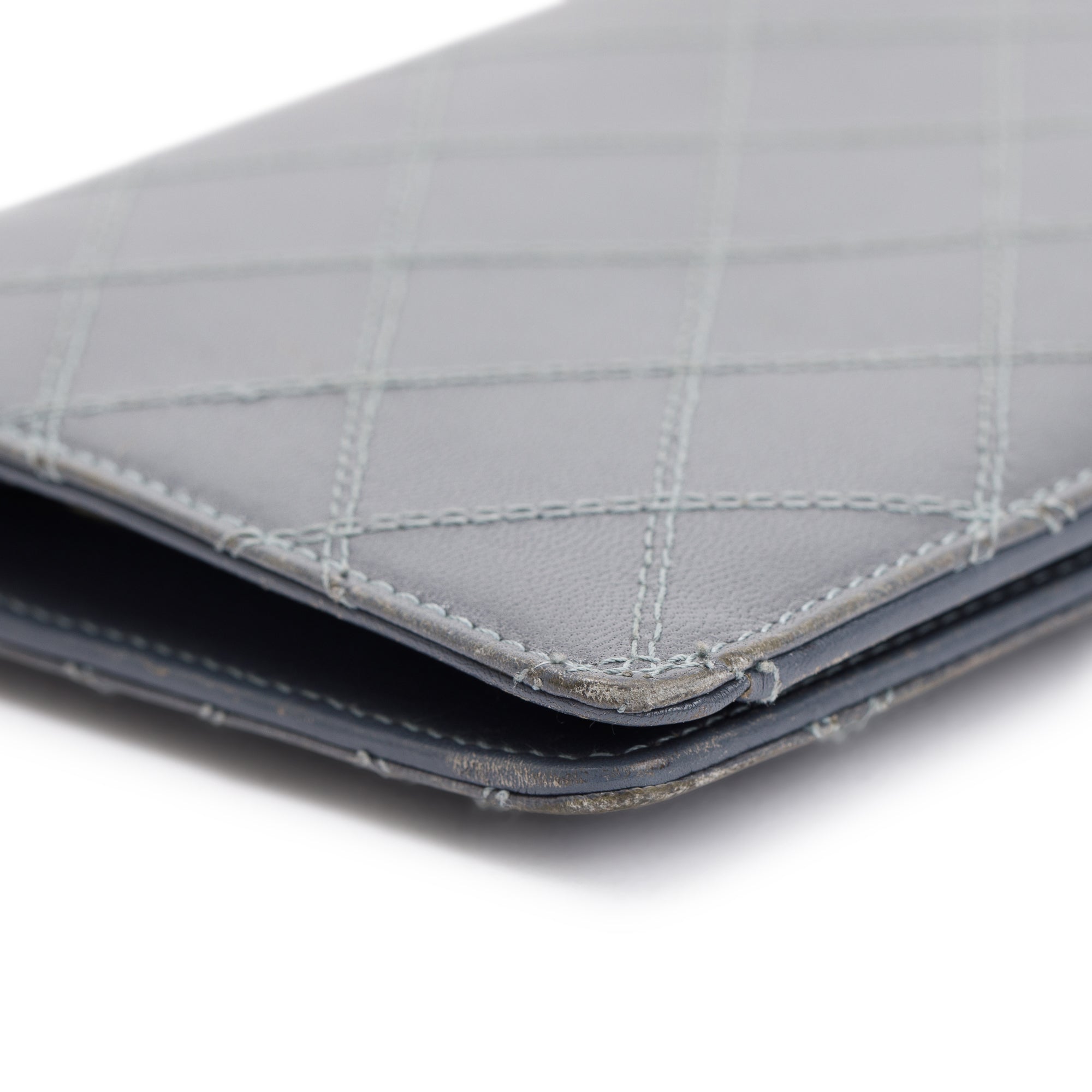 Chanel Quilted Calfskin/Lambskin Leather Yen Wallet w/ Box & Authenticity Card