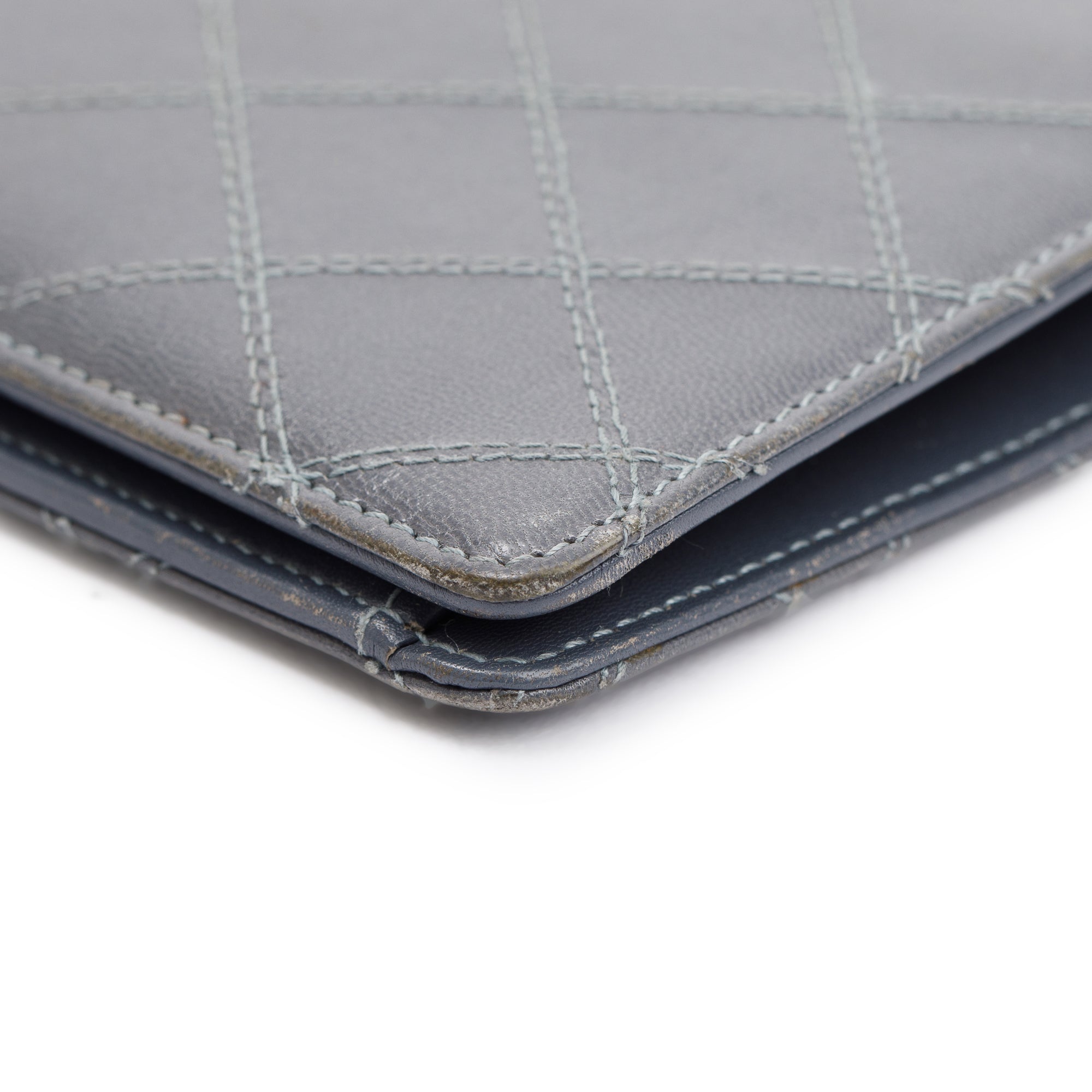 Chanel Quilted Calfskin/Lambskin Leather Yen Wallet w/ Box & Authenticity Card