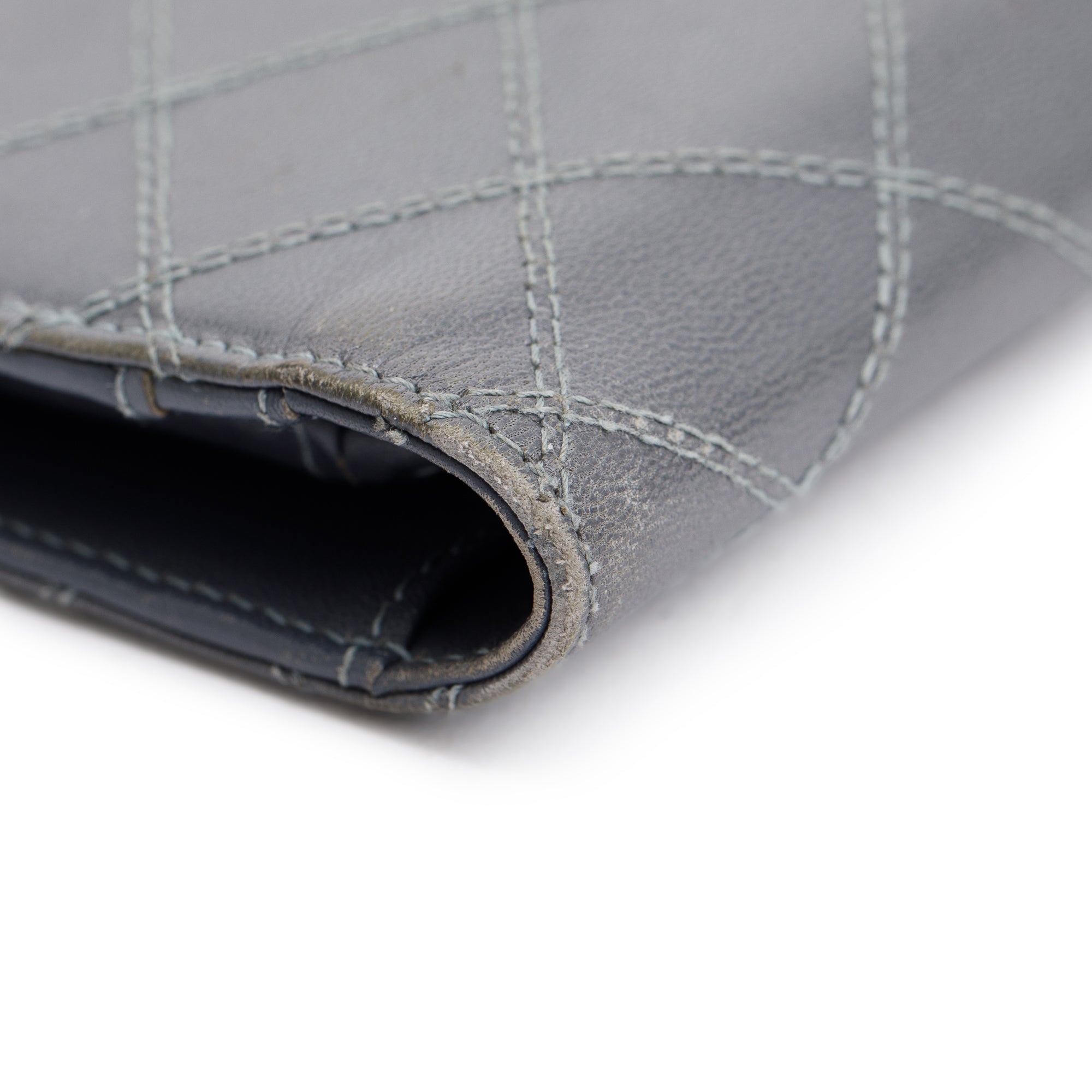 Chanel Quilted Calfskin/Lambskin Leather Yen Wallet w/ Box & Authenticity Card