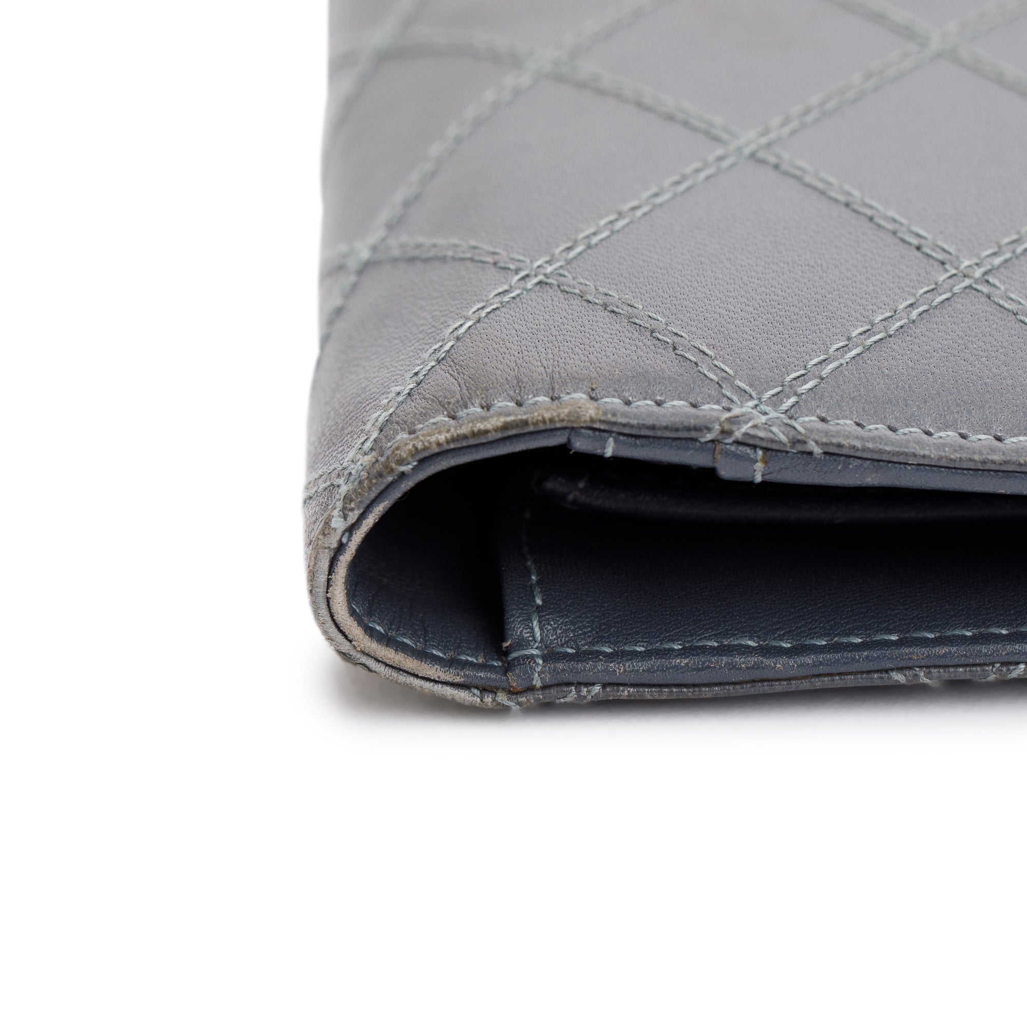 Chanel Quilted Calfskin/Lambskin Leather Yen Wallet w/ Box & Authenticity Card