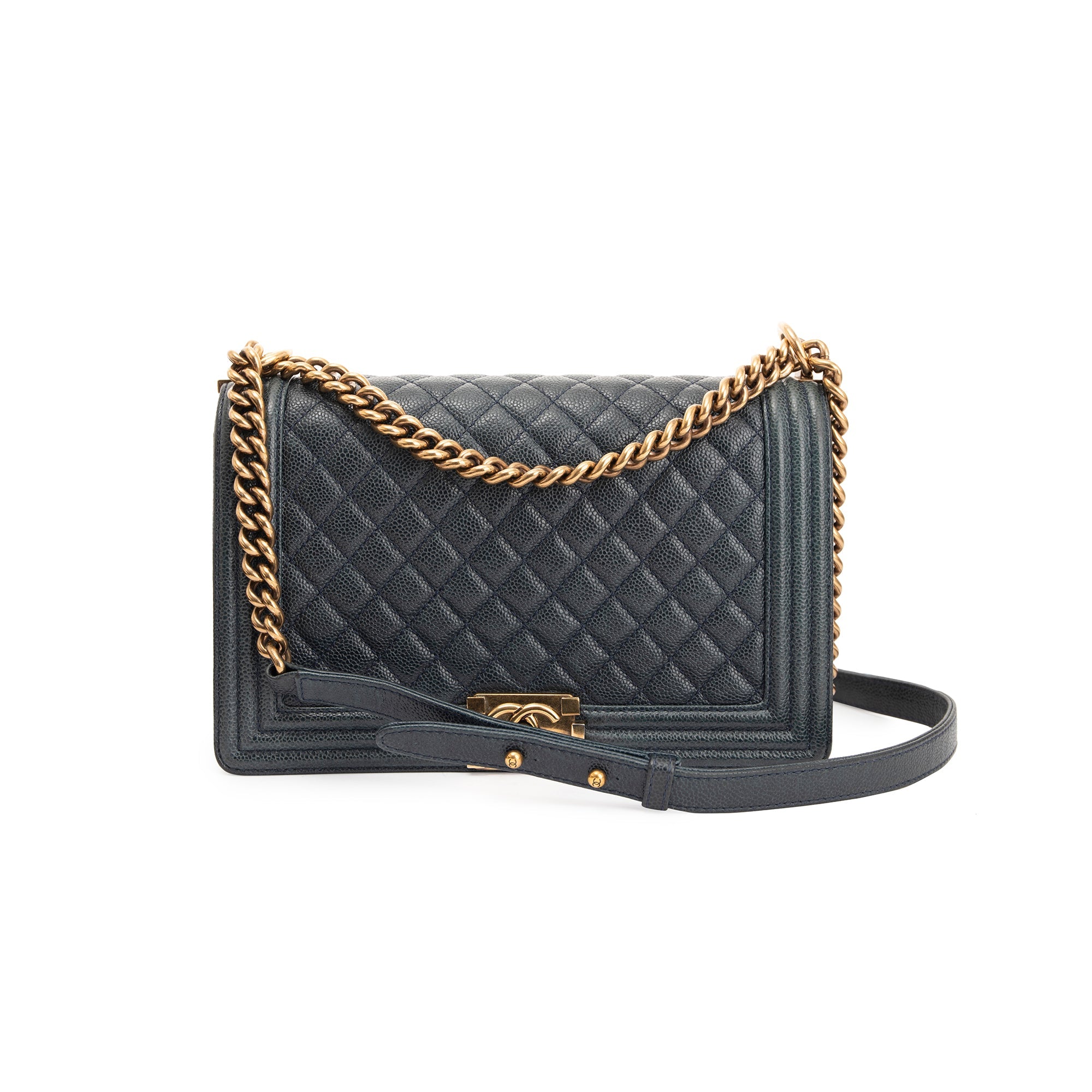 Chanel Quilted Caviar Large Boy Bag w/ Authenticity Card