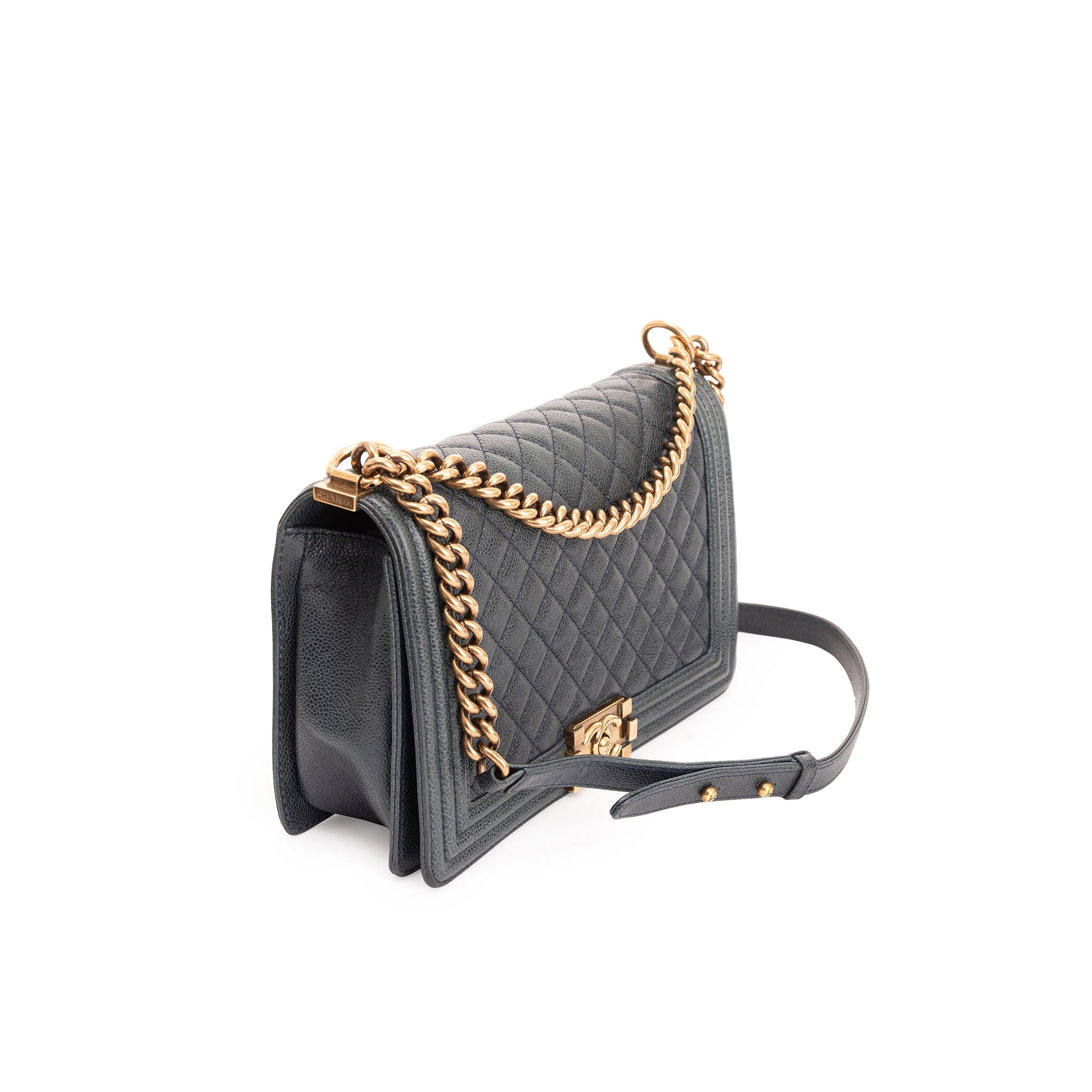 Chanel Quilted Caviar Large Boy Bag w/ Authenticity Card