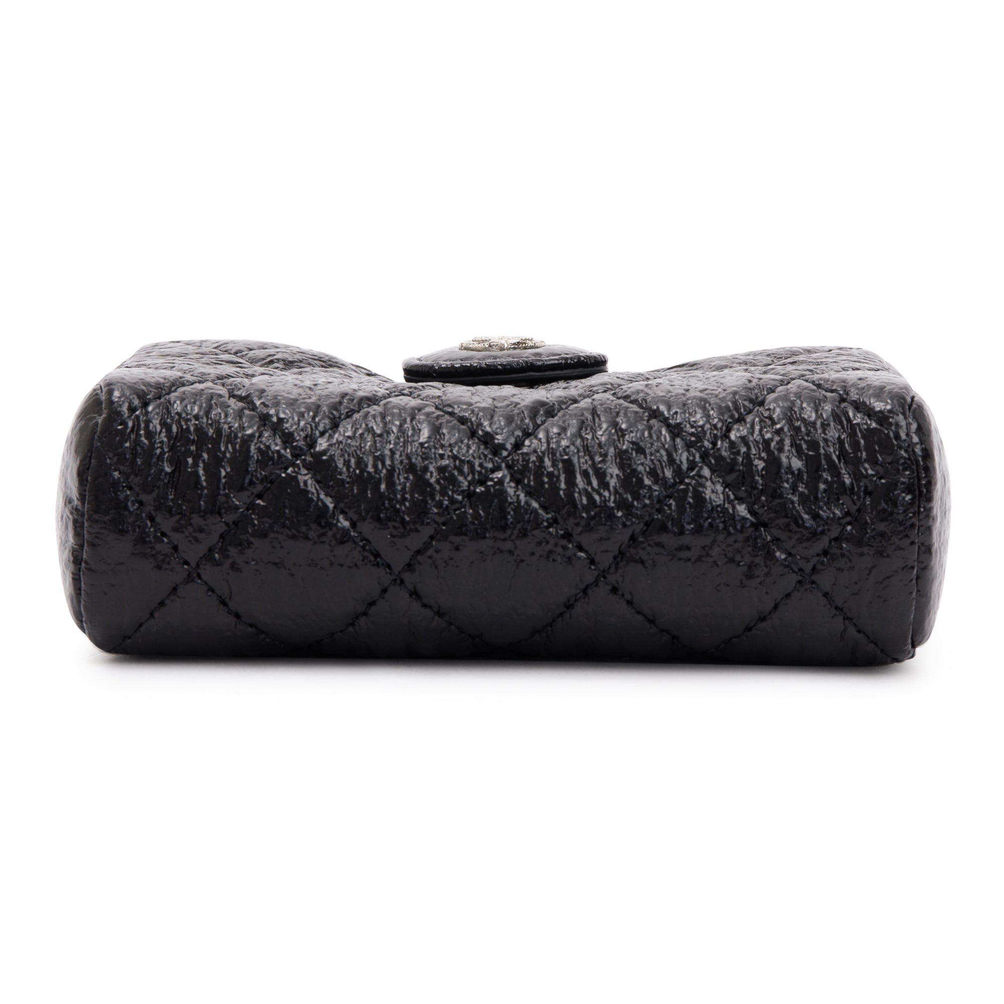 Chanel Quilted Crinkled Leather Phone Holder Clutch w/ Box